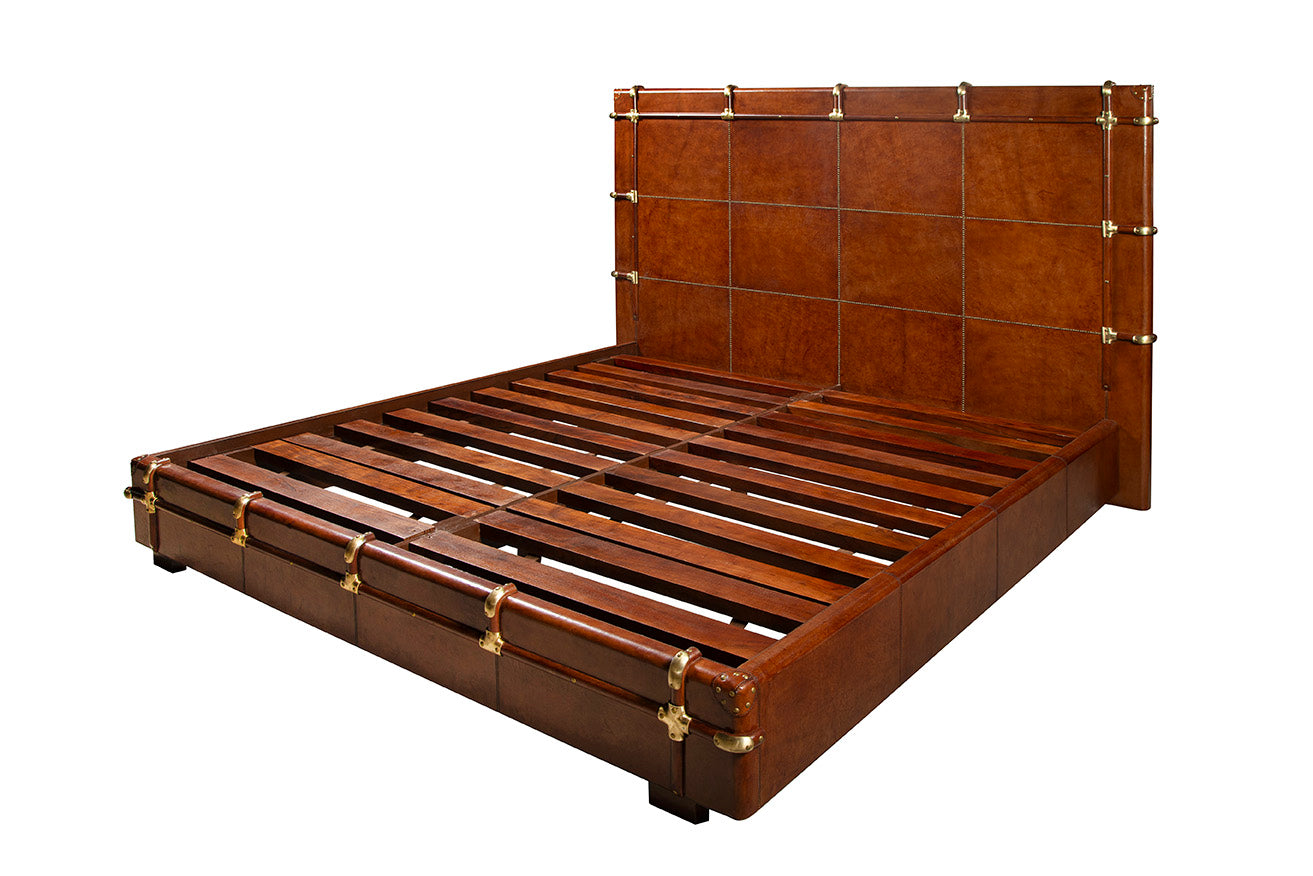 Nottingham Leather Panel Bed