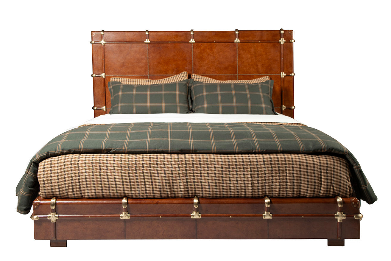 Nottingham Leather Panel Bed