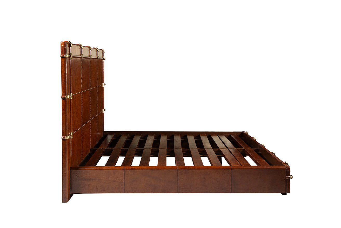 Nottingham Leather Panel Bed