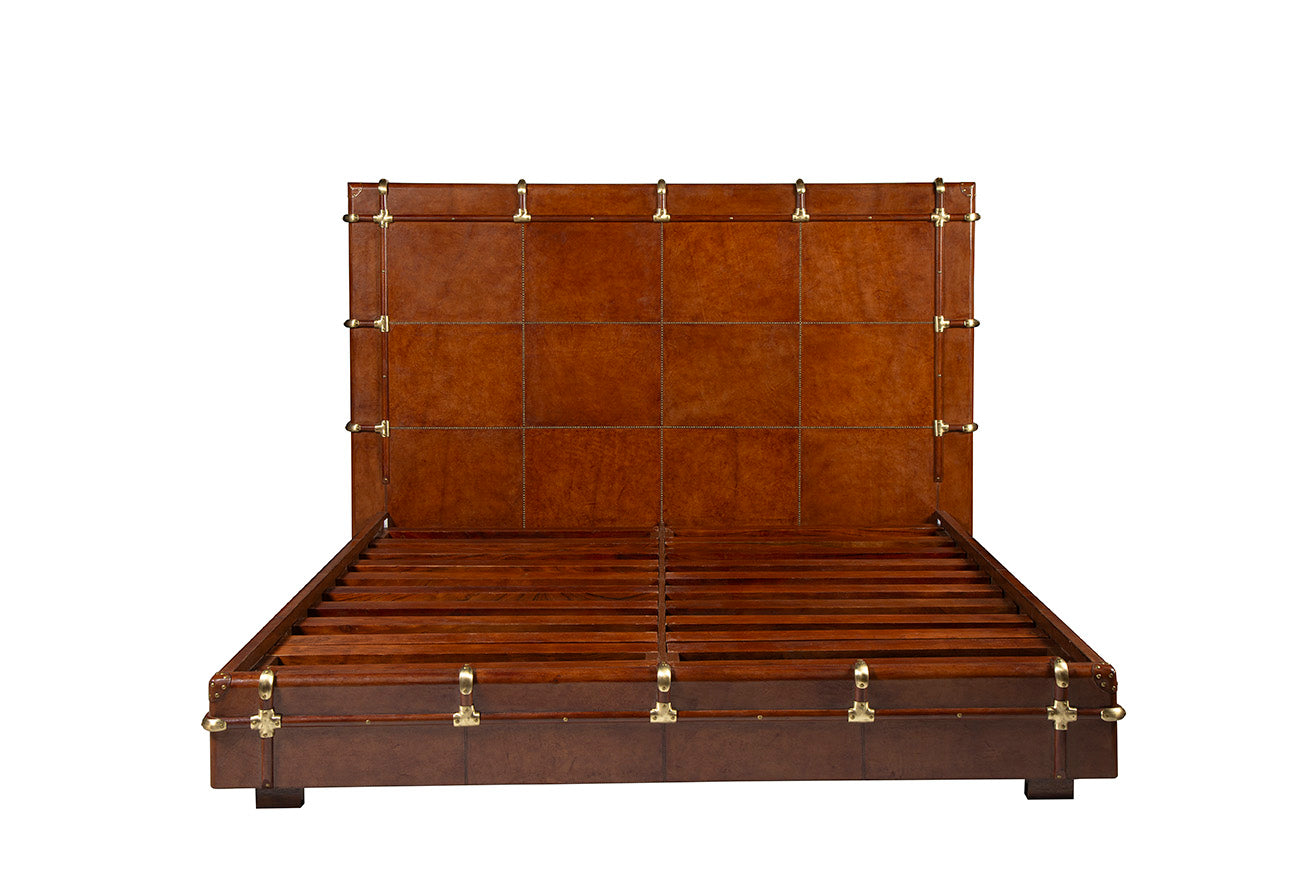 Nottingham Leather Panel Bed