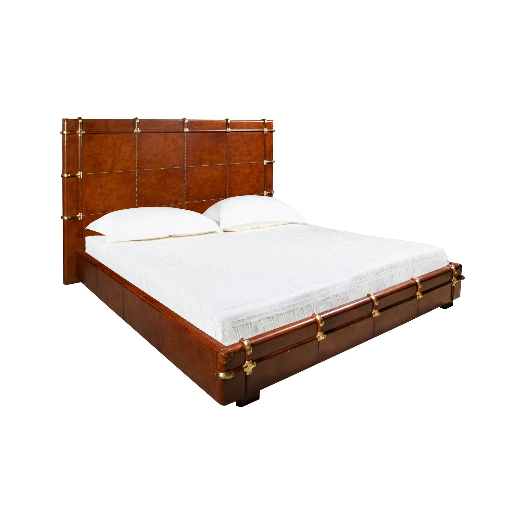Nottingham Leather Panel Bed