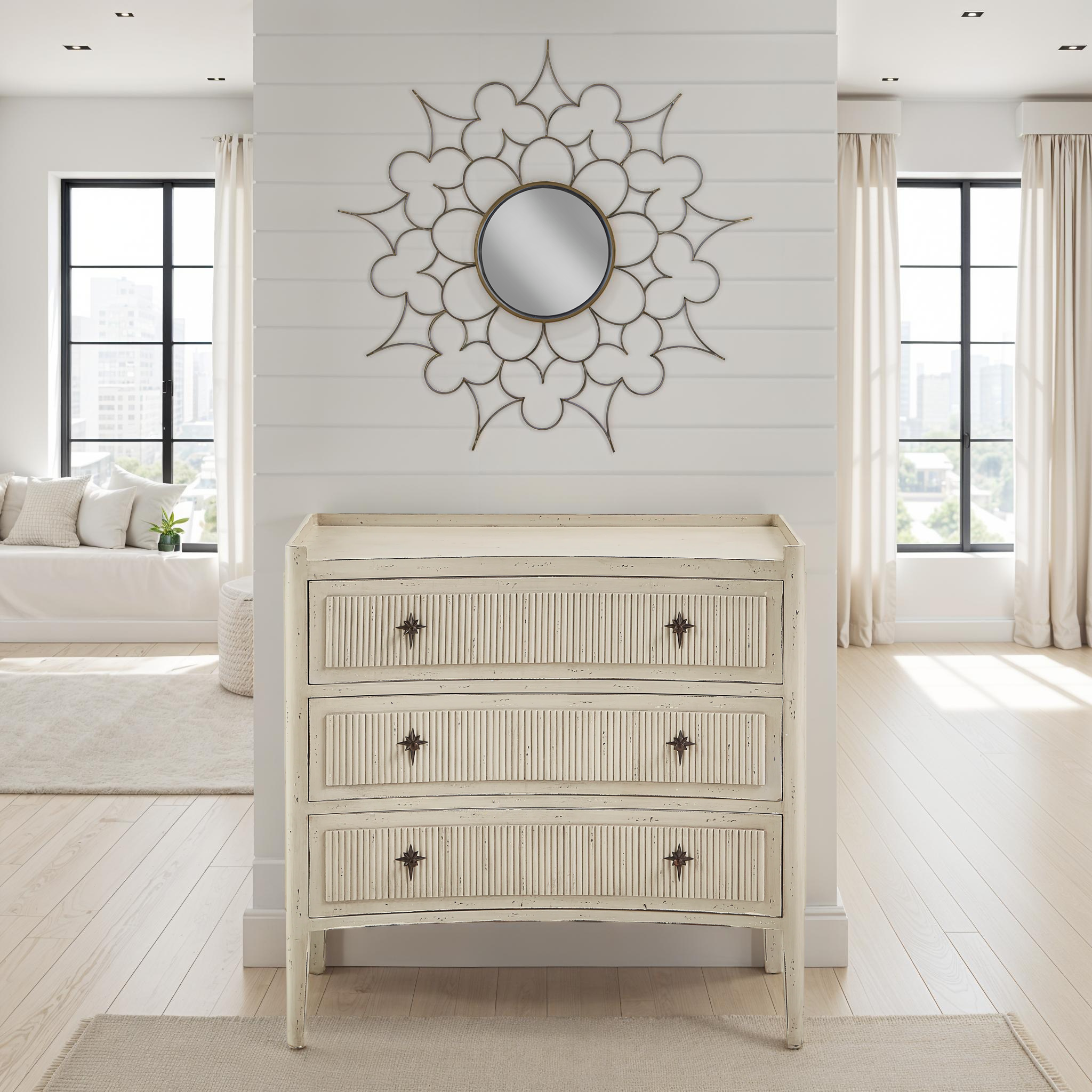 Anara Iron Floral Mirror