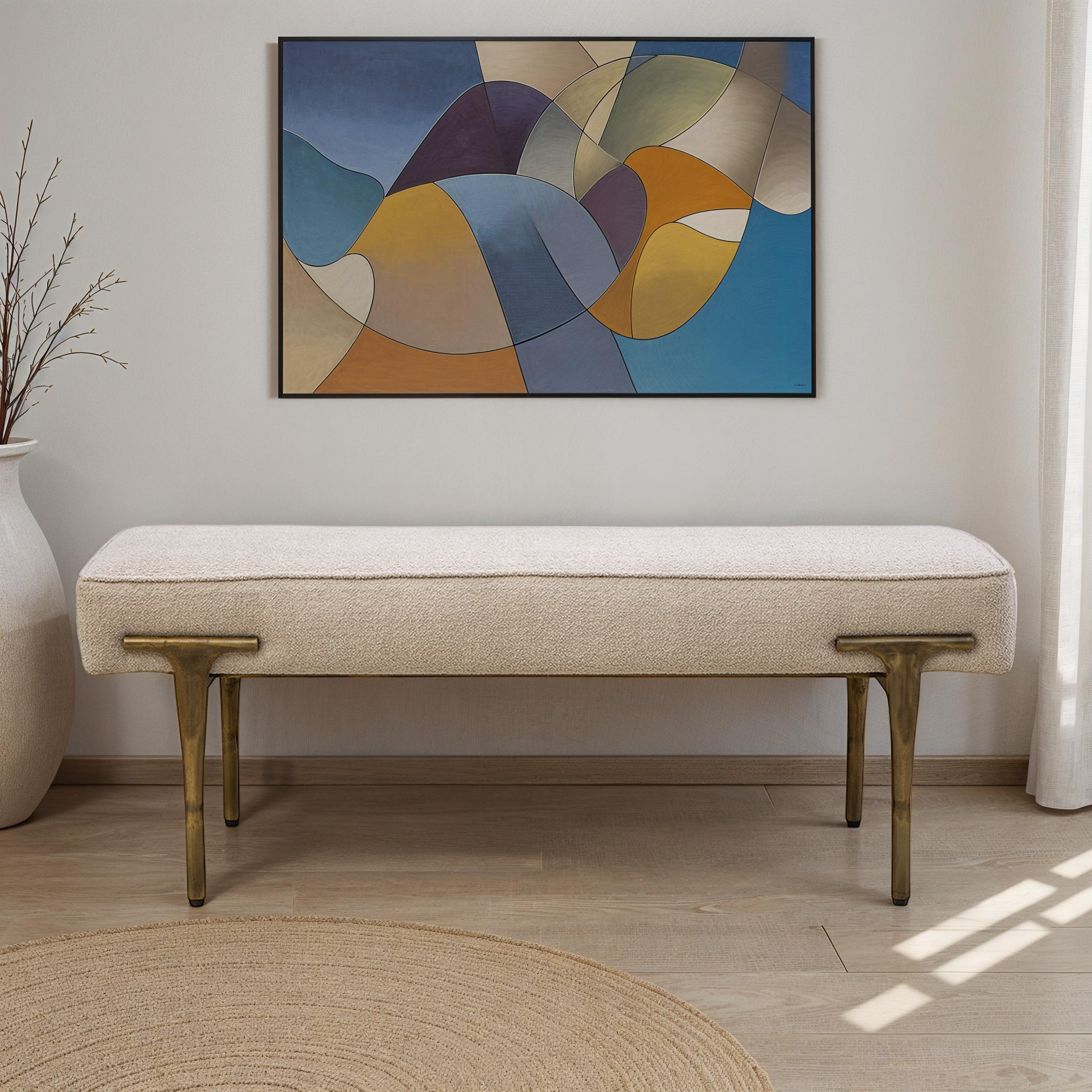 Griffin Boucle Upholstered Bench