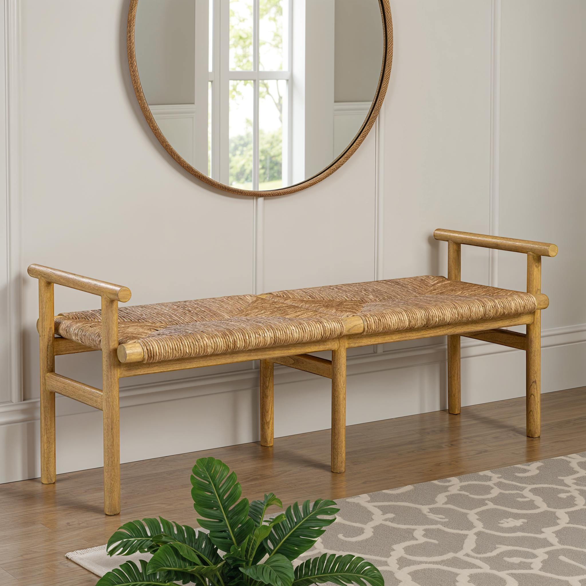 Glencairn Woven Seat Bench