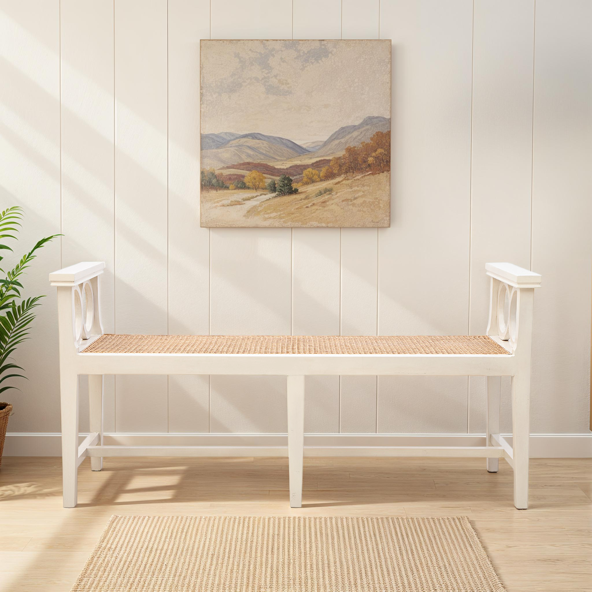 Canterbury Rattan Seat Bench