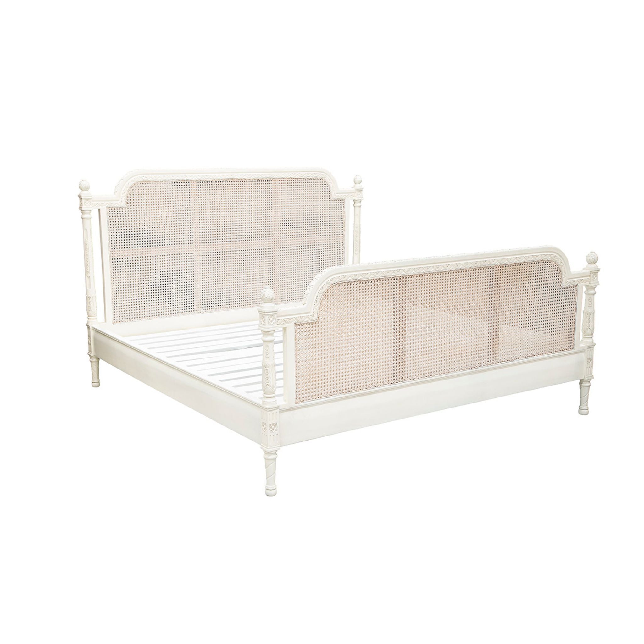 Anjou Carved Cane King Bed