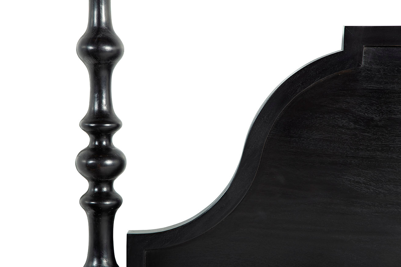 Cadiff Black Mahogany Canopy King Bed