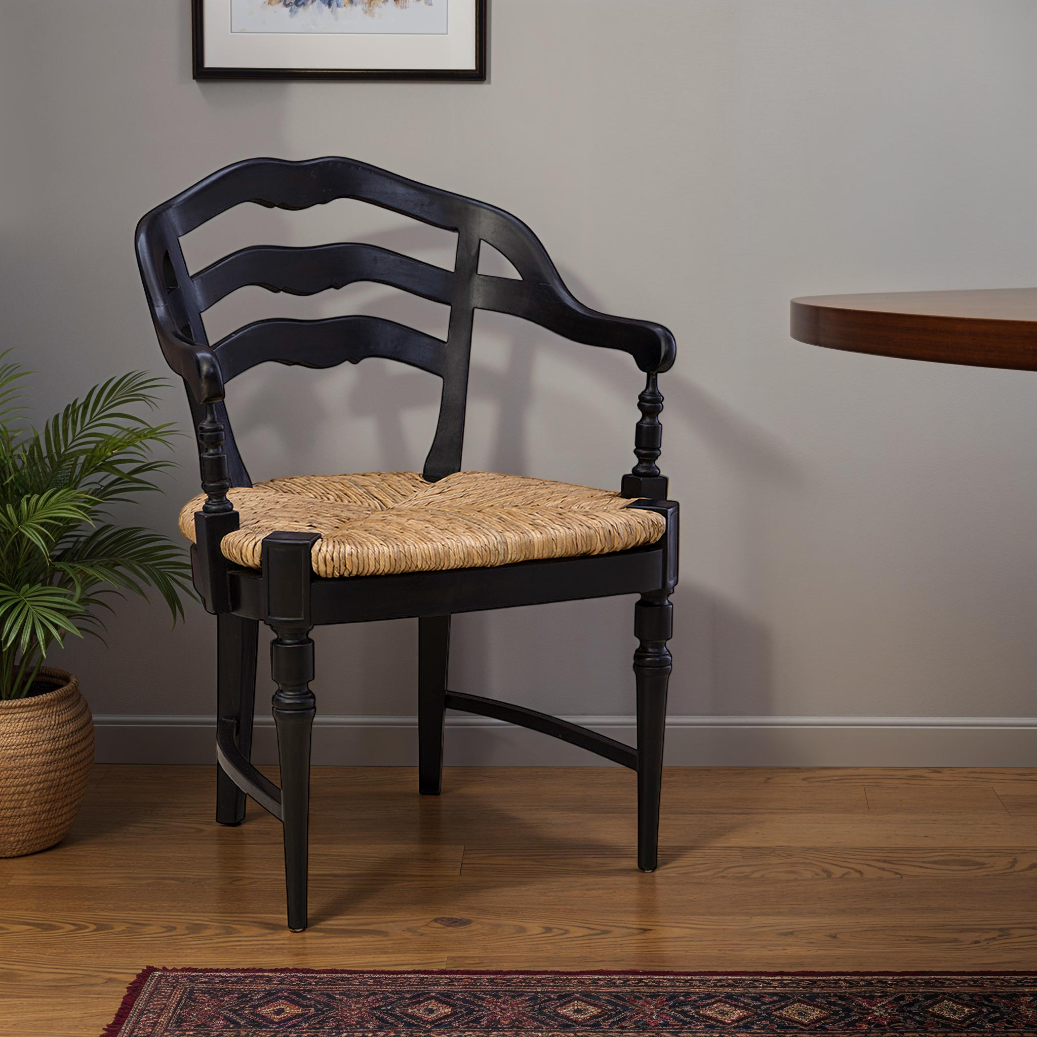 Wickers Rush Seat Armchair