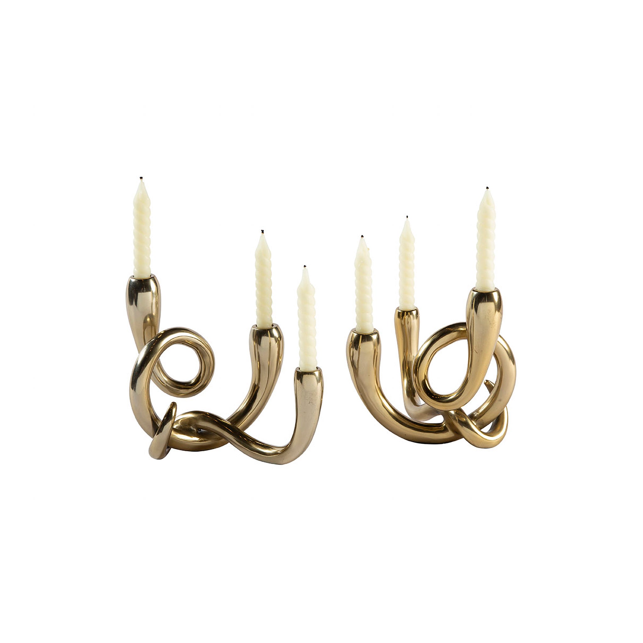 Ardiano Brass Knot Candelabra, Set of 2