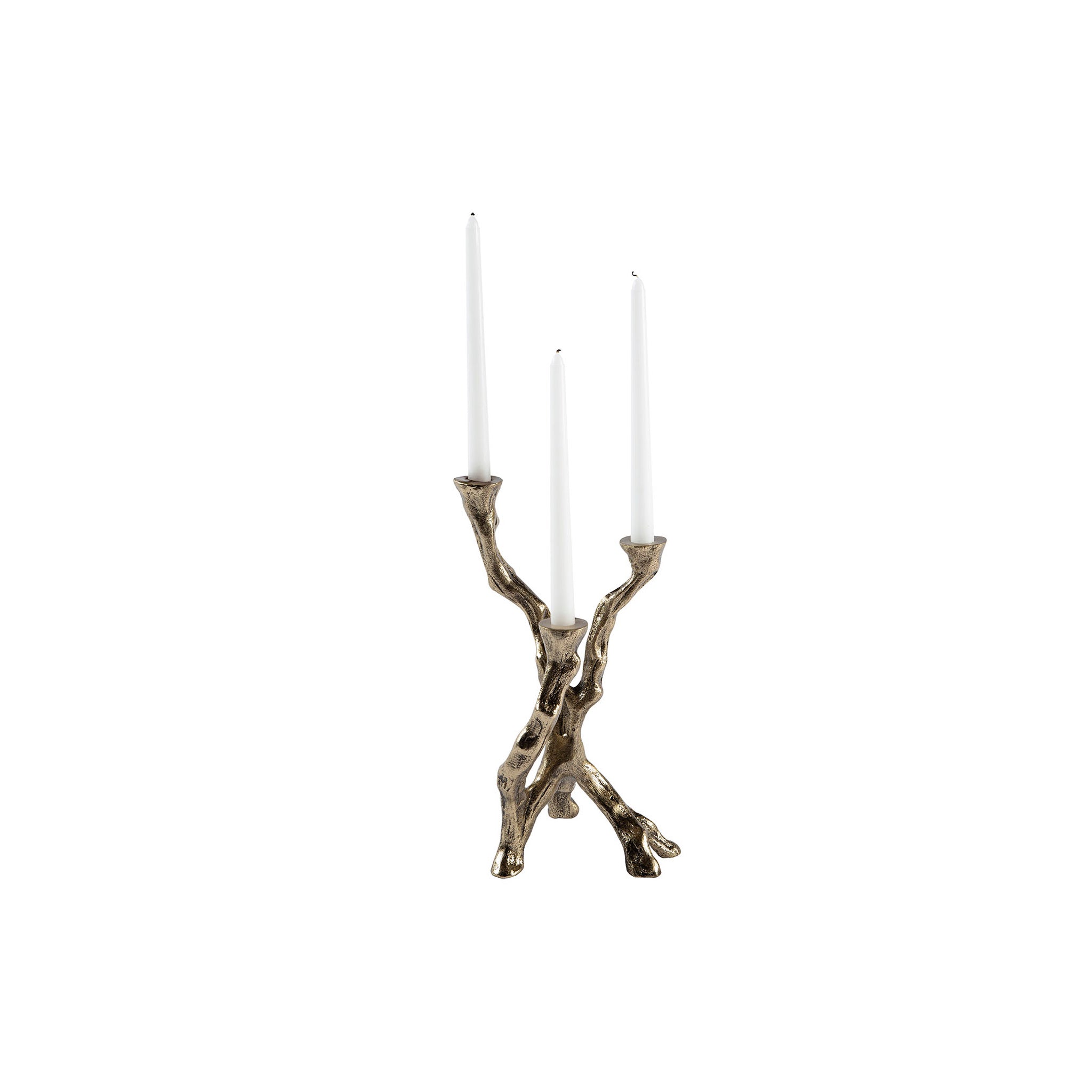Ferentino Branch Brass Candelabra, Set of 3