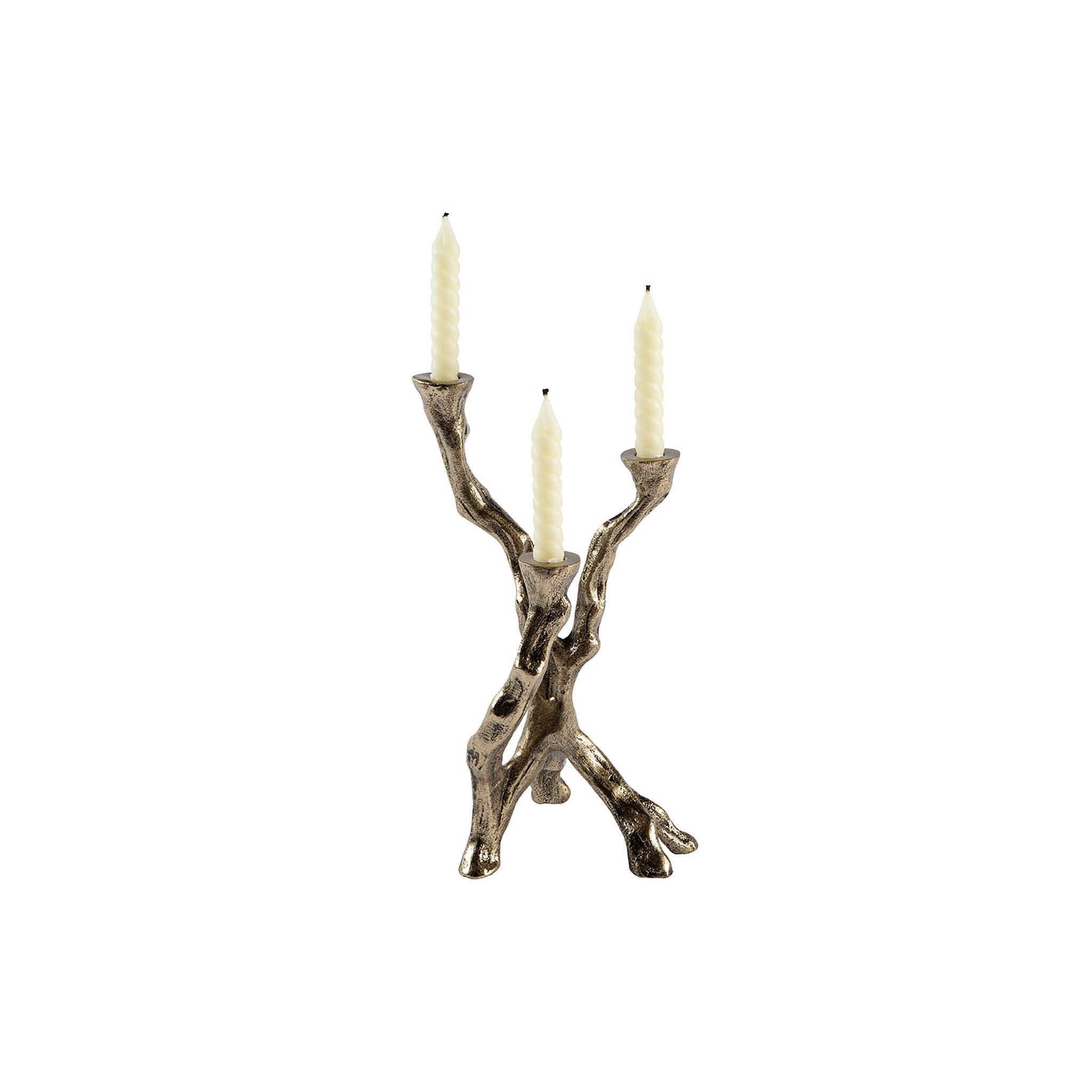 Ferentino Branch Brass Candelabra, Set of 3