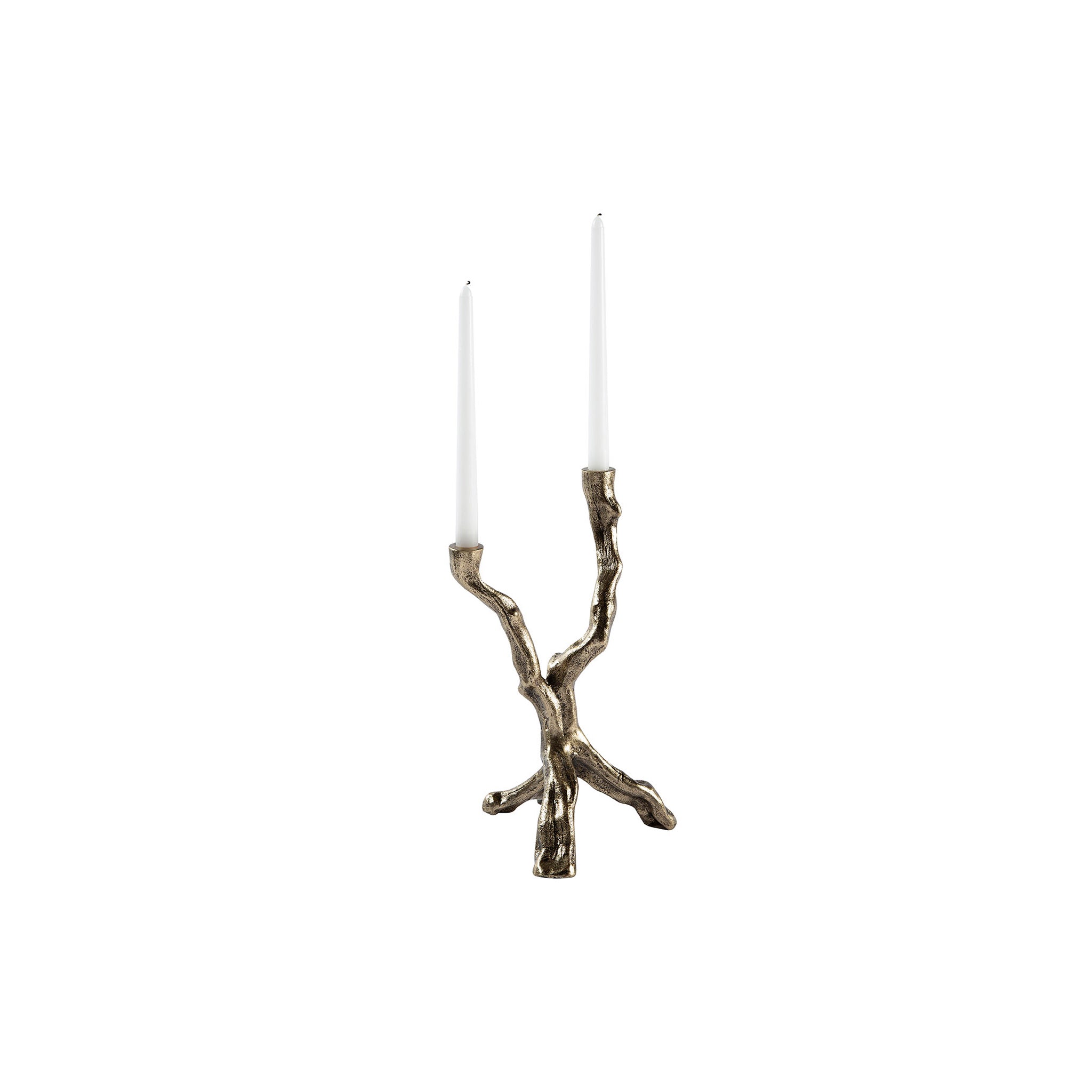 Ferentino Branch Brass Candelabra, Set of 3