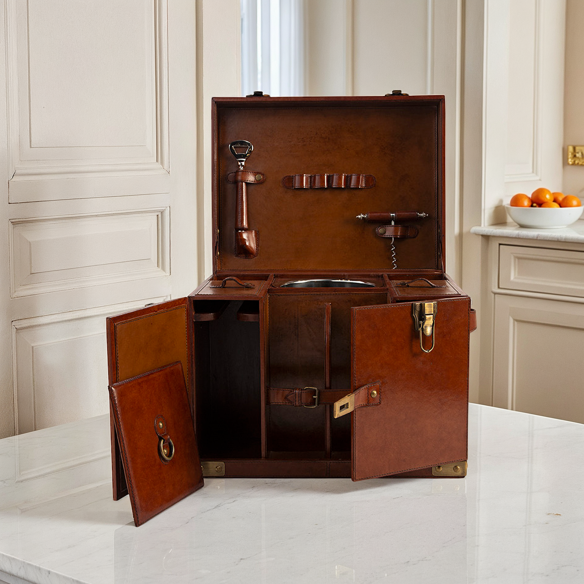 Marcellus Leather Storage Trunk