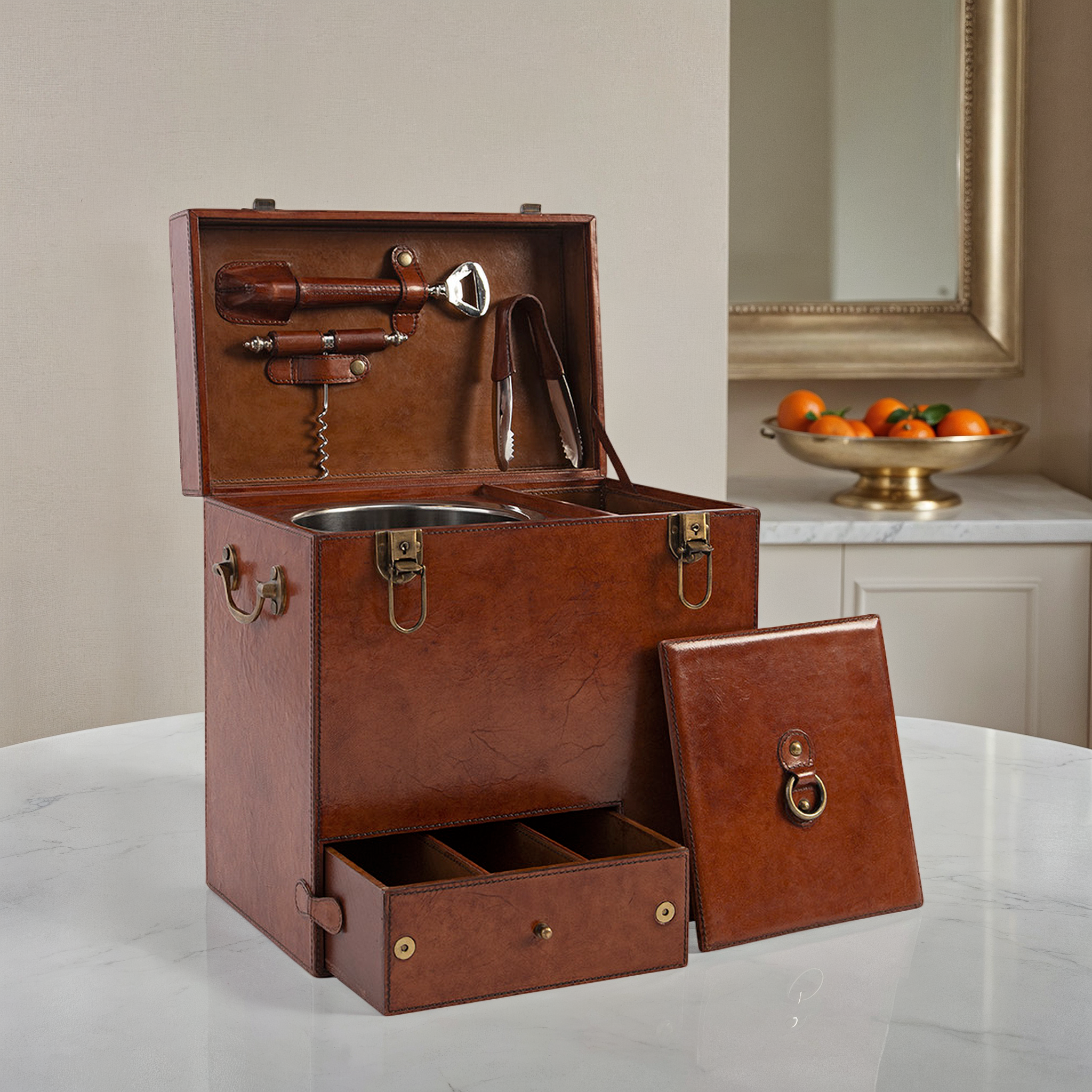 Cassian Leather Storage Trunk