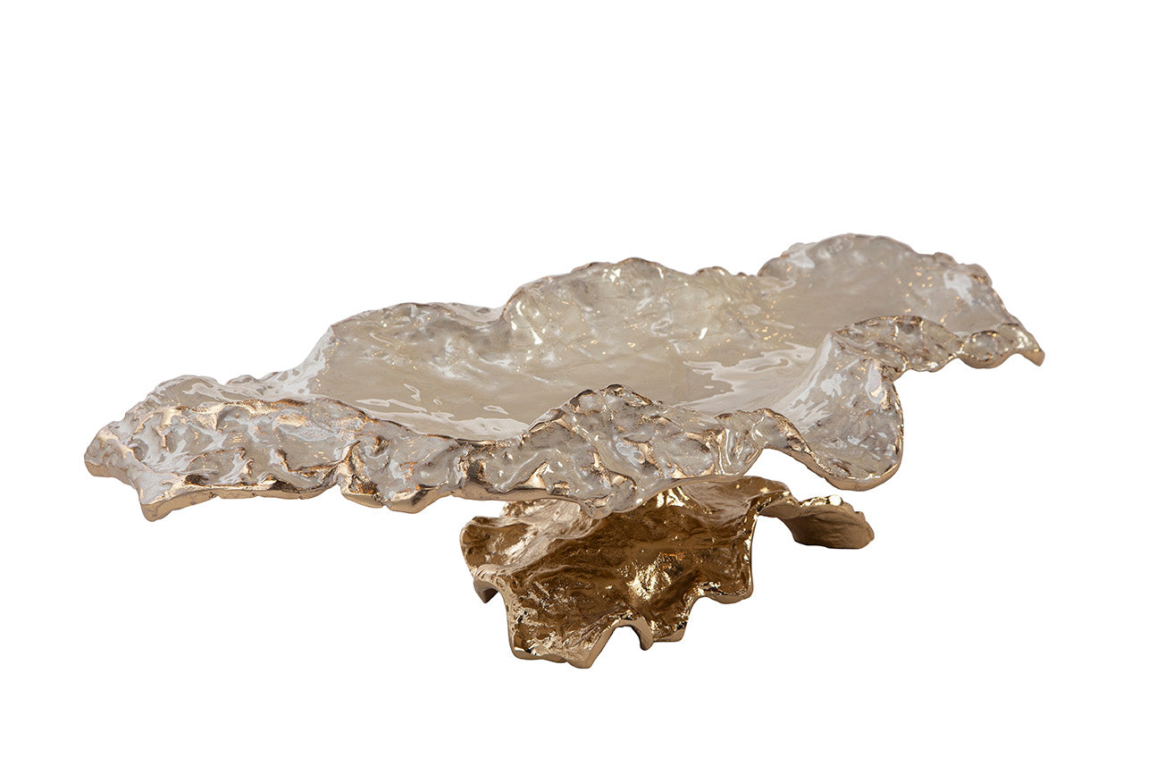 Nerida Textured Metal Pedestal Bowl