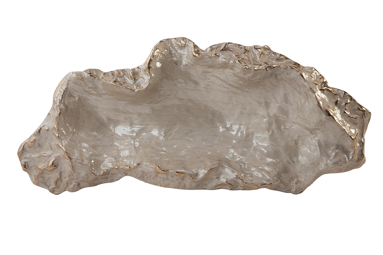 Nerida Textured Metal Pedestal Bowl