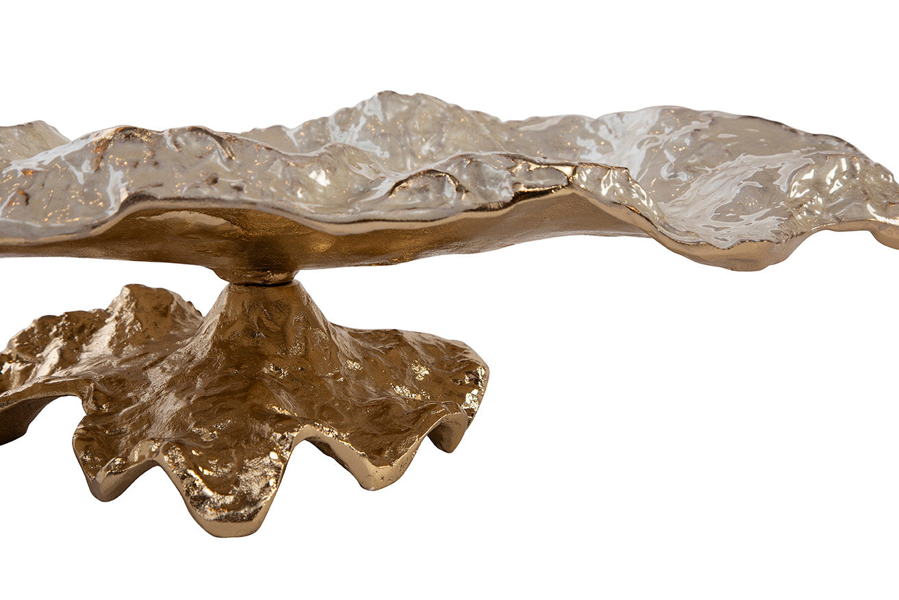 Nerida Textured Metal Pedestal Bowl