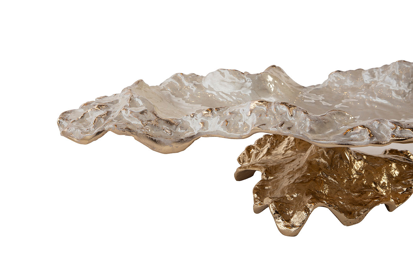 Nerida Textured Metal Pedestal Bowl