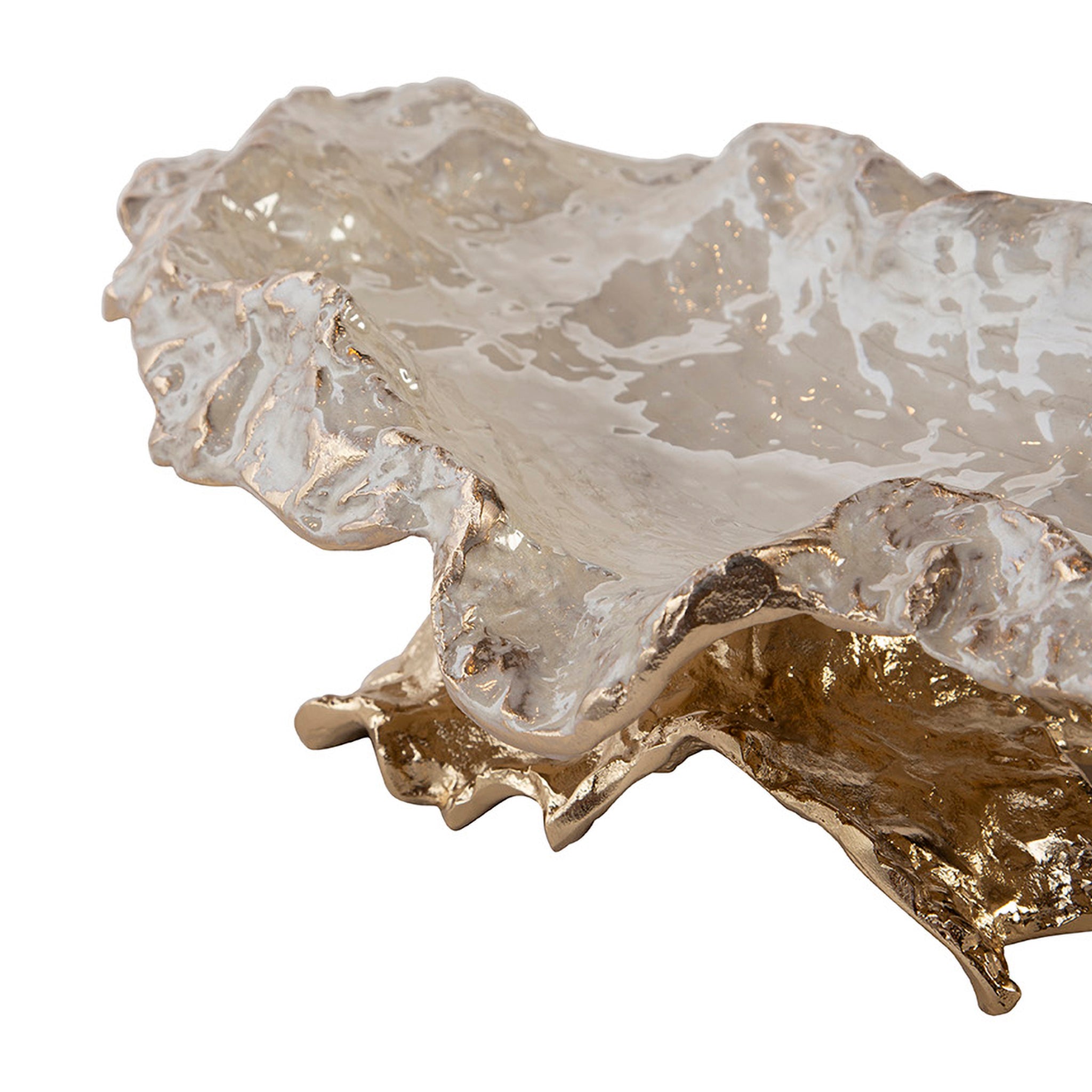 Nerida Textured Metal Pedestal Bowl