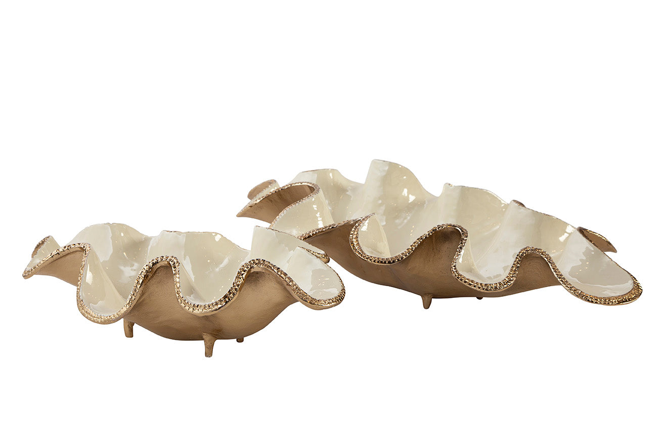 Elaria Sculpted Metal Wave Bowls