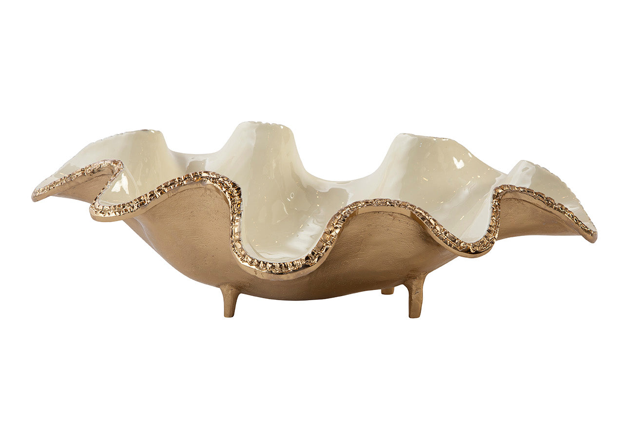 Elaria Sculpted Metal Wave Bowls