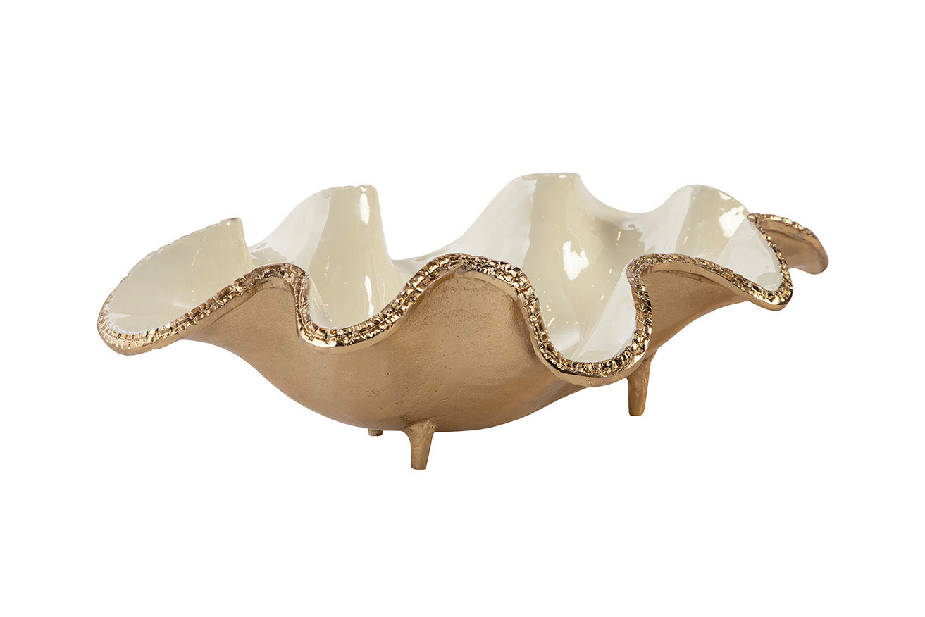 Elaria Sculpted Metal Wave Bowls