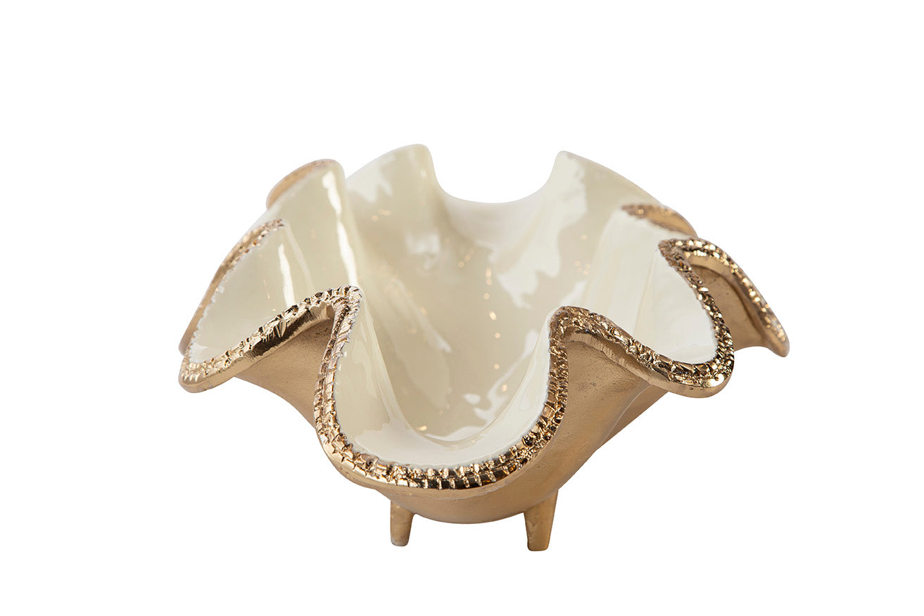 Elaria Sculpted Metal Wave Bowls