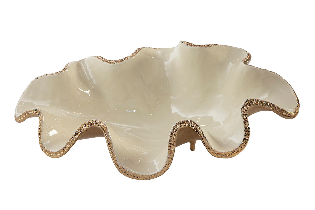 Elaria Sculpted Metal Wave Bowls