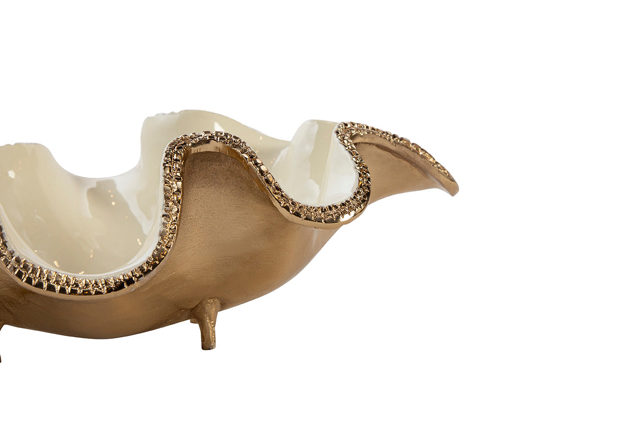 Elaria Sculpted Metal Wave Bowls