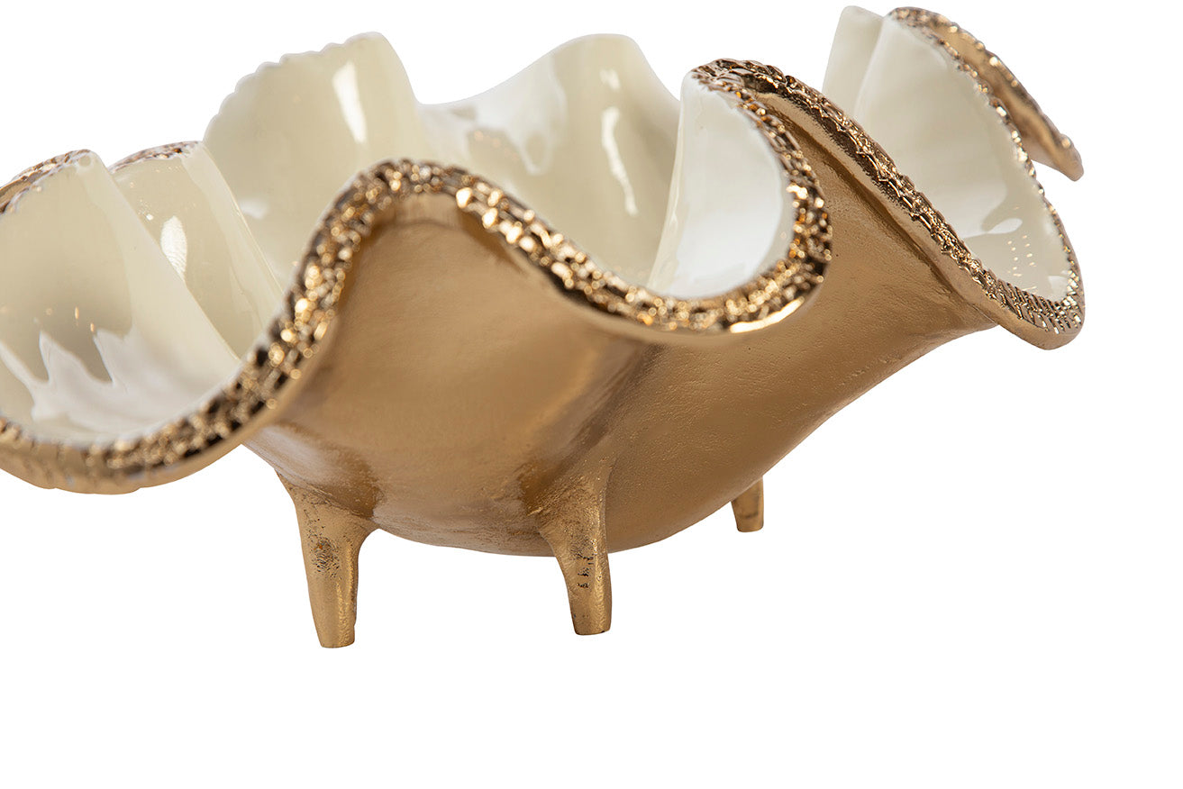 Elaria Sculpted Metal Wave Bowls