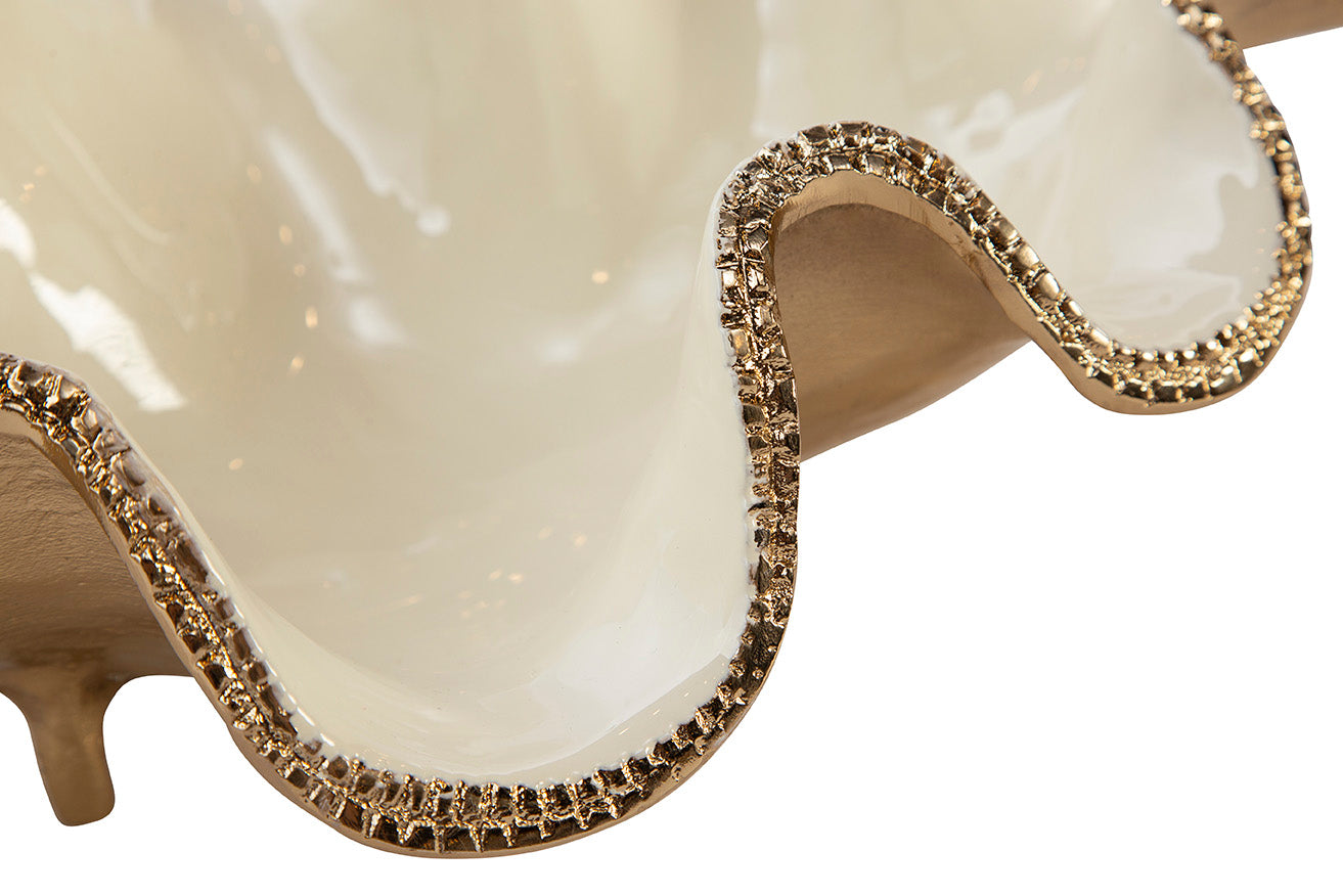 Elaria Sculpted Metal Wave Bowls