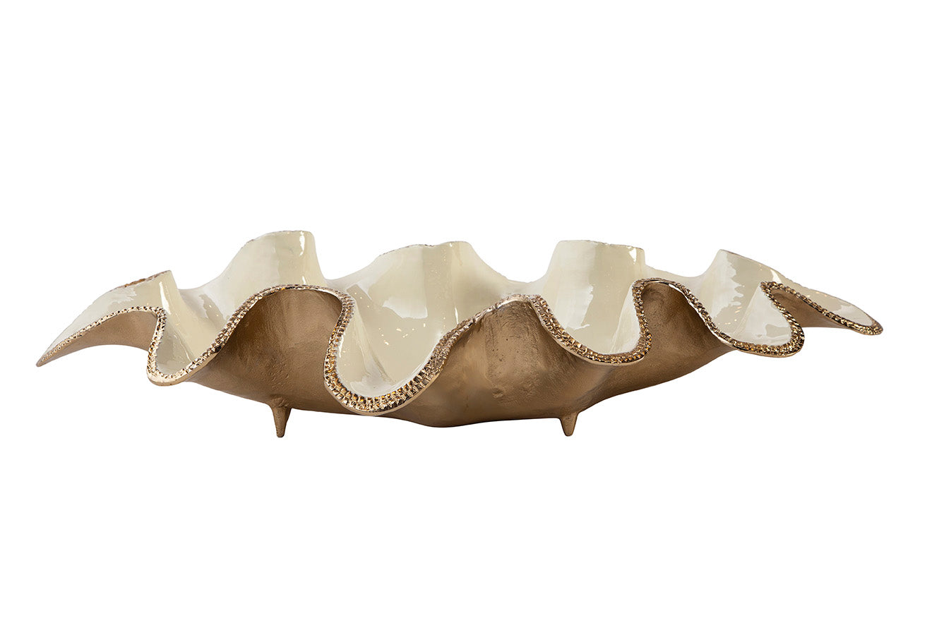 Elaria Sculpted Metal Wave Bowls