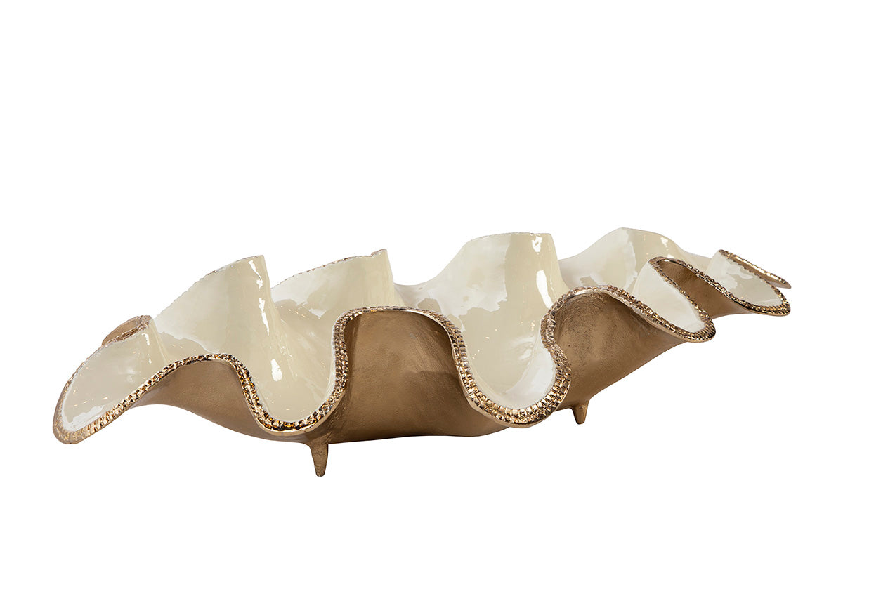 Elaria Sculpted Metal Wave Bowls