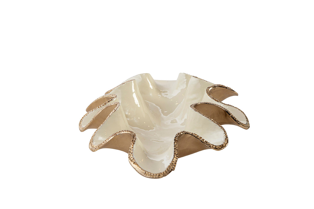 Elaria Sculpted Metal Wave Bowls