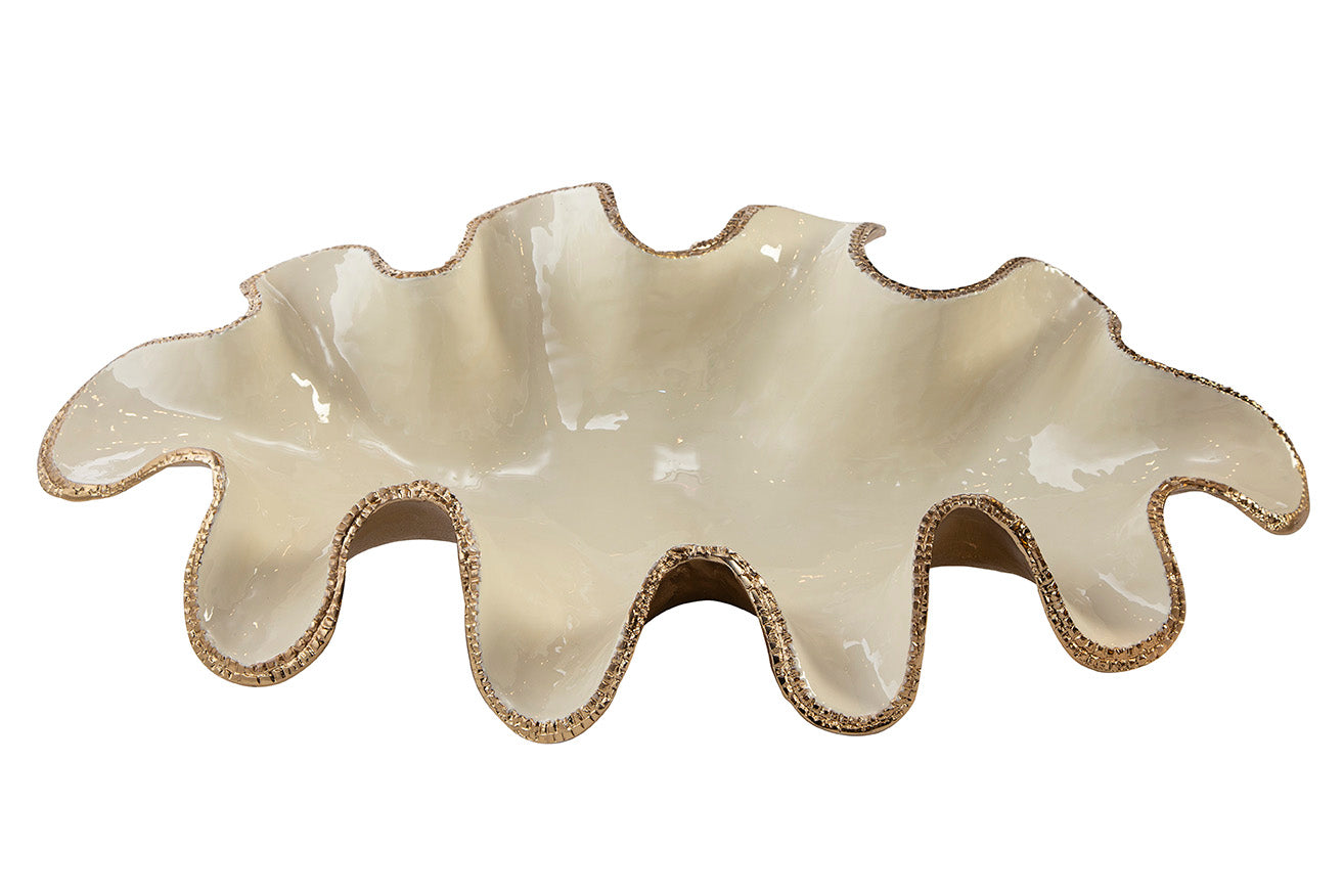 Elaria Sculpted Metal Wave Bowls