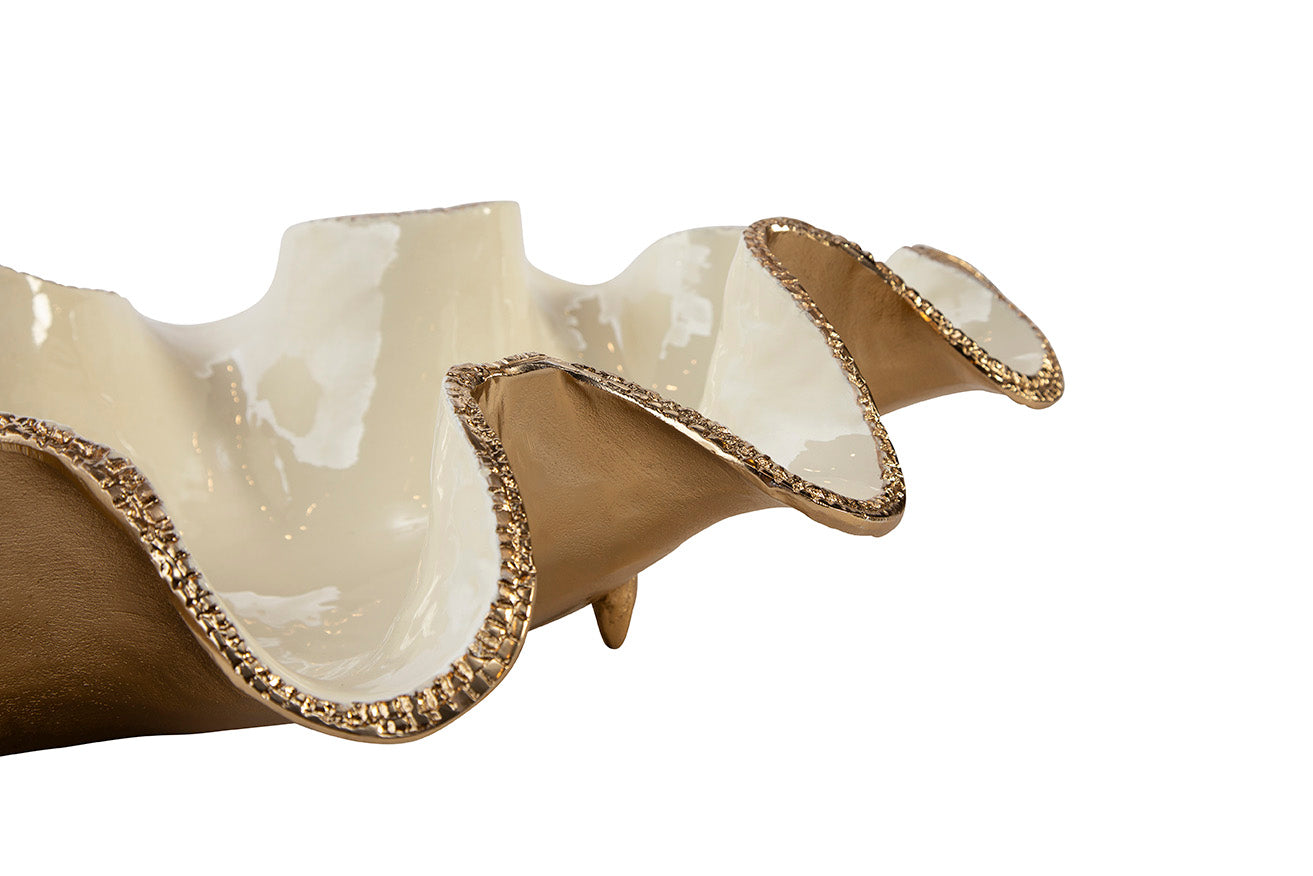 Elaria Sculpted Metal Wave Bowls