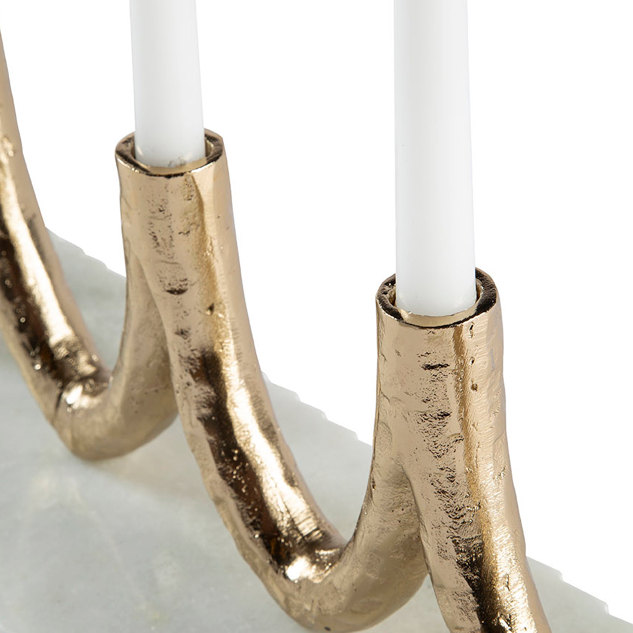 Veyra Brass Marble Candelabra