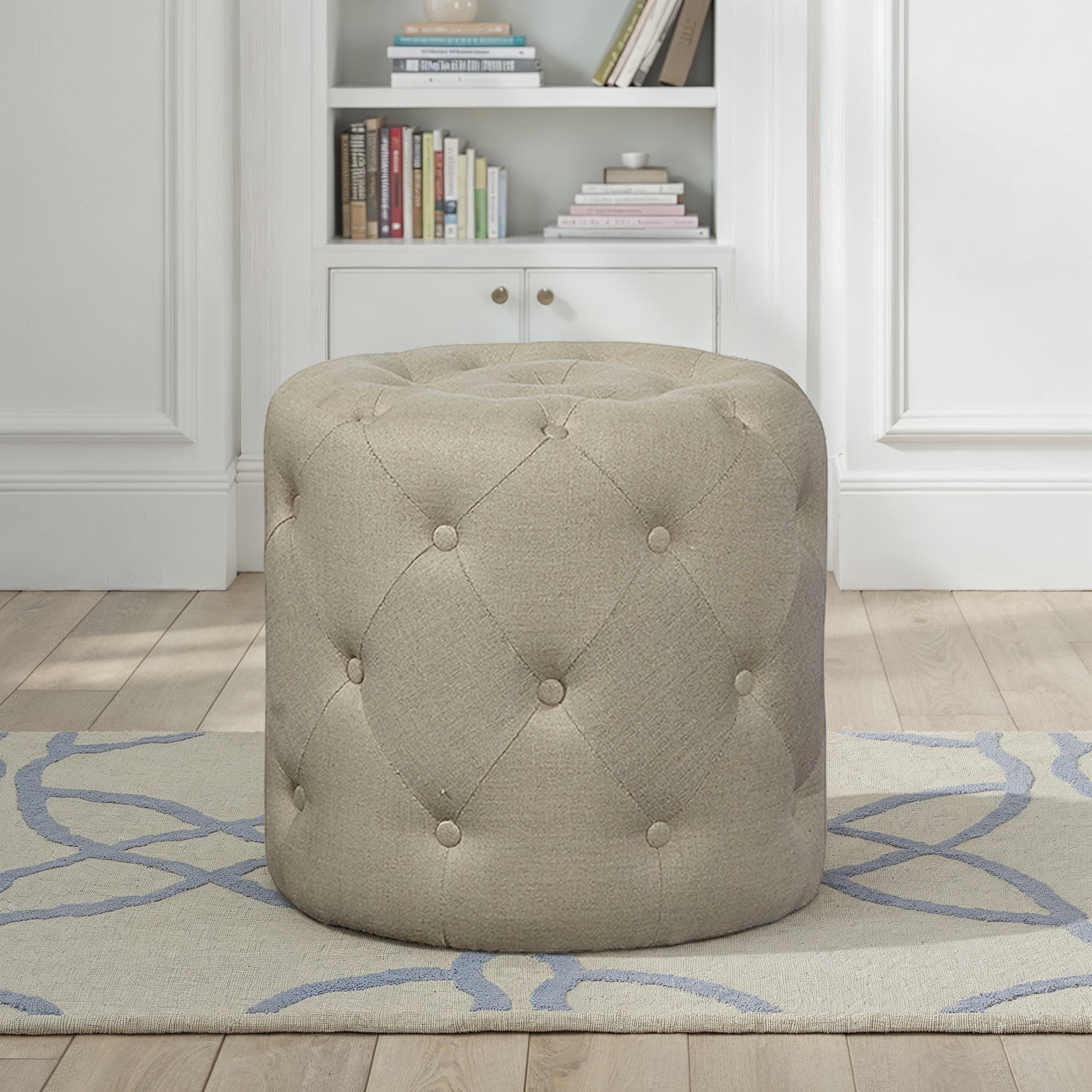 Eloria Tufted Fabric Ottoman