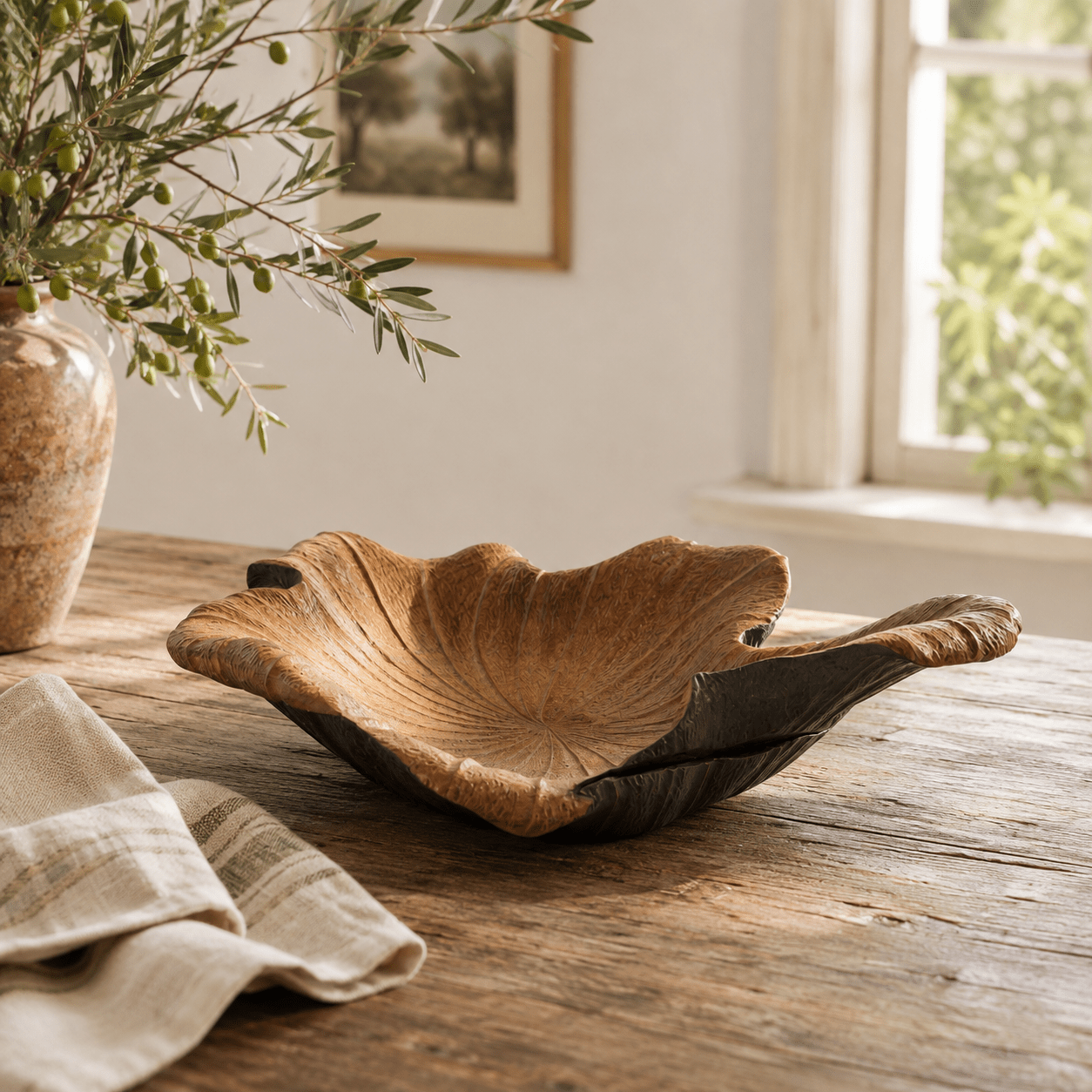 Etrusca Carved Wood Bowl - Wisteria