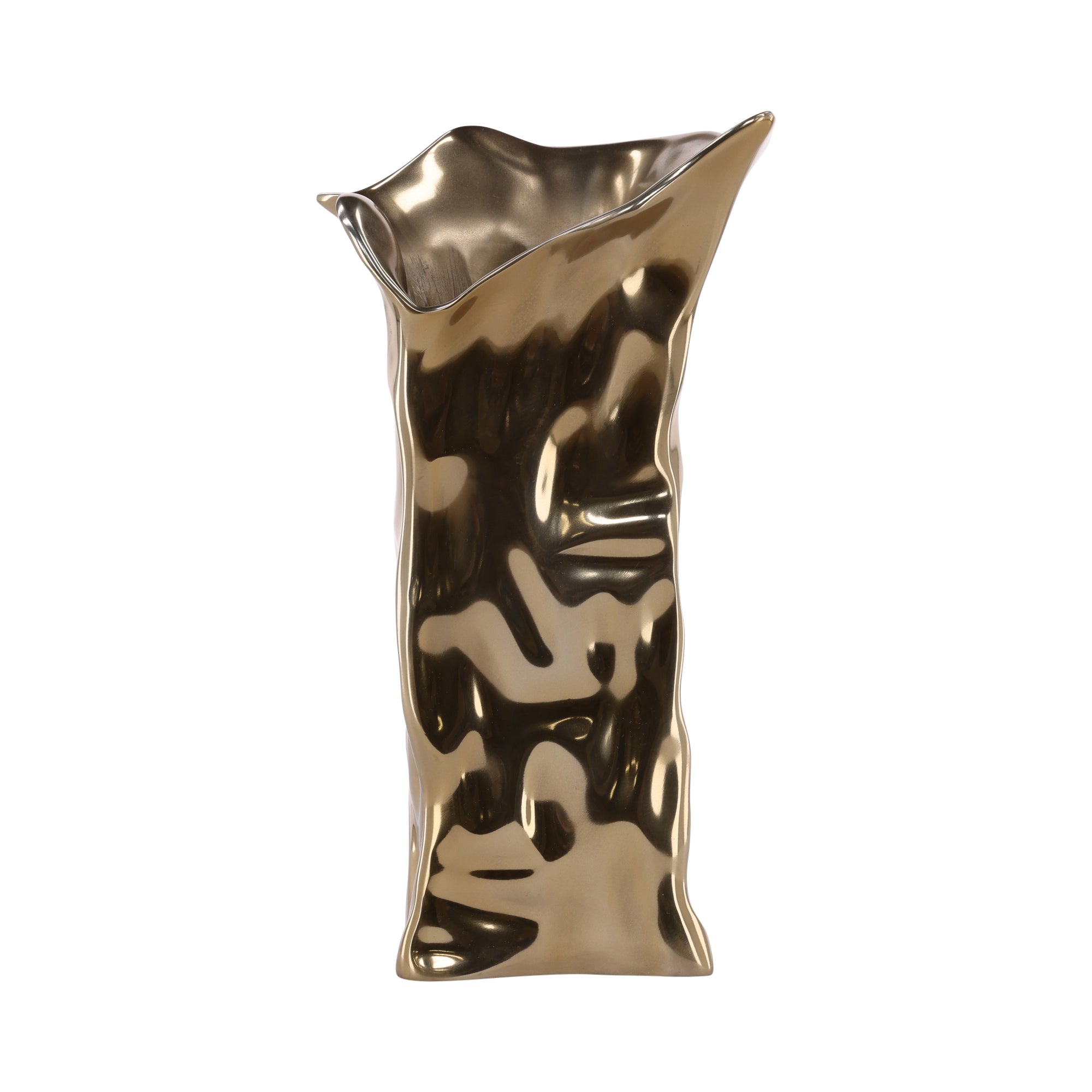 Marcelline Brass Finish Vase