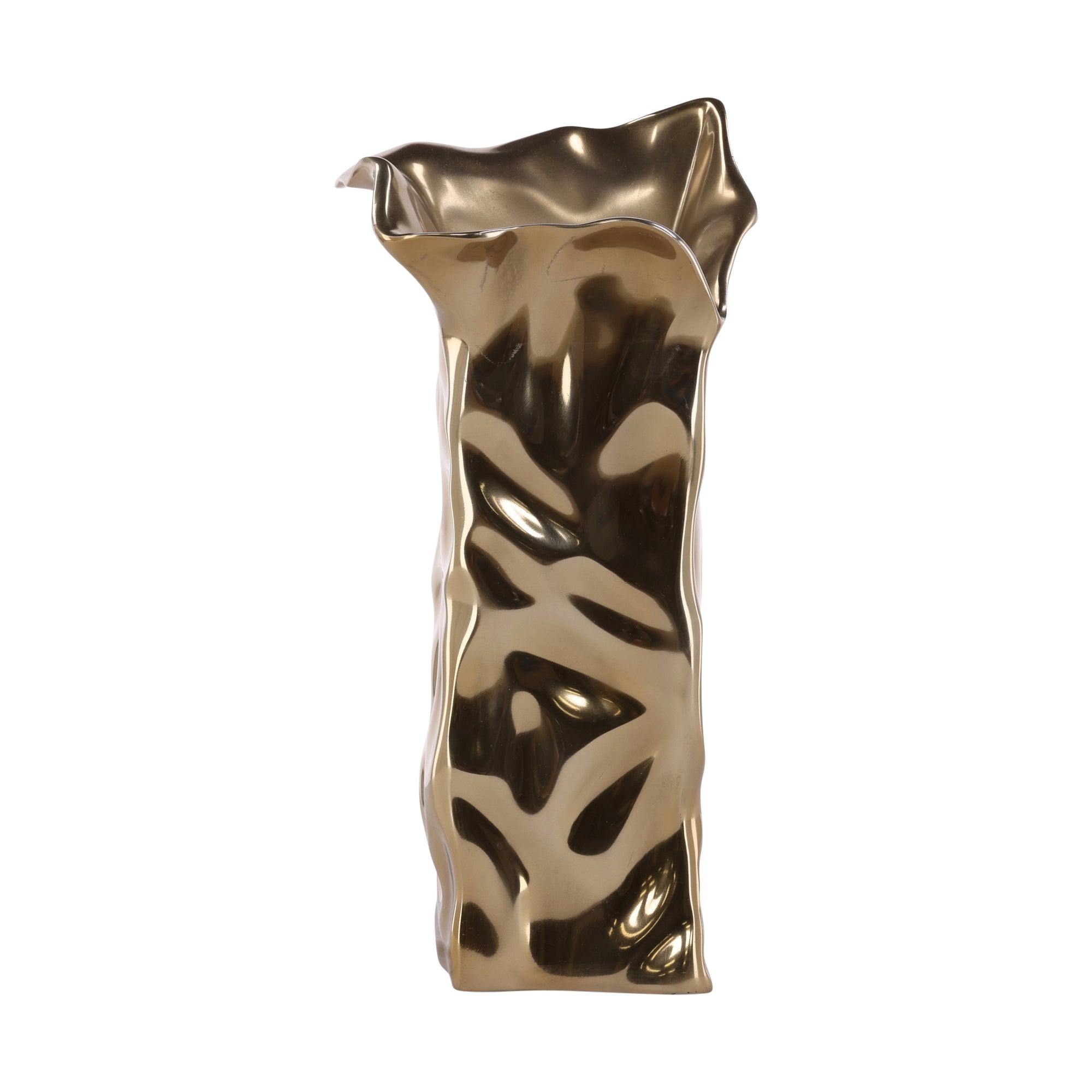 Marcelline Brass Finish Vase