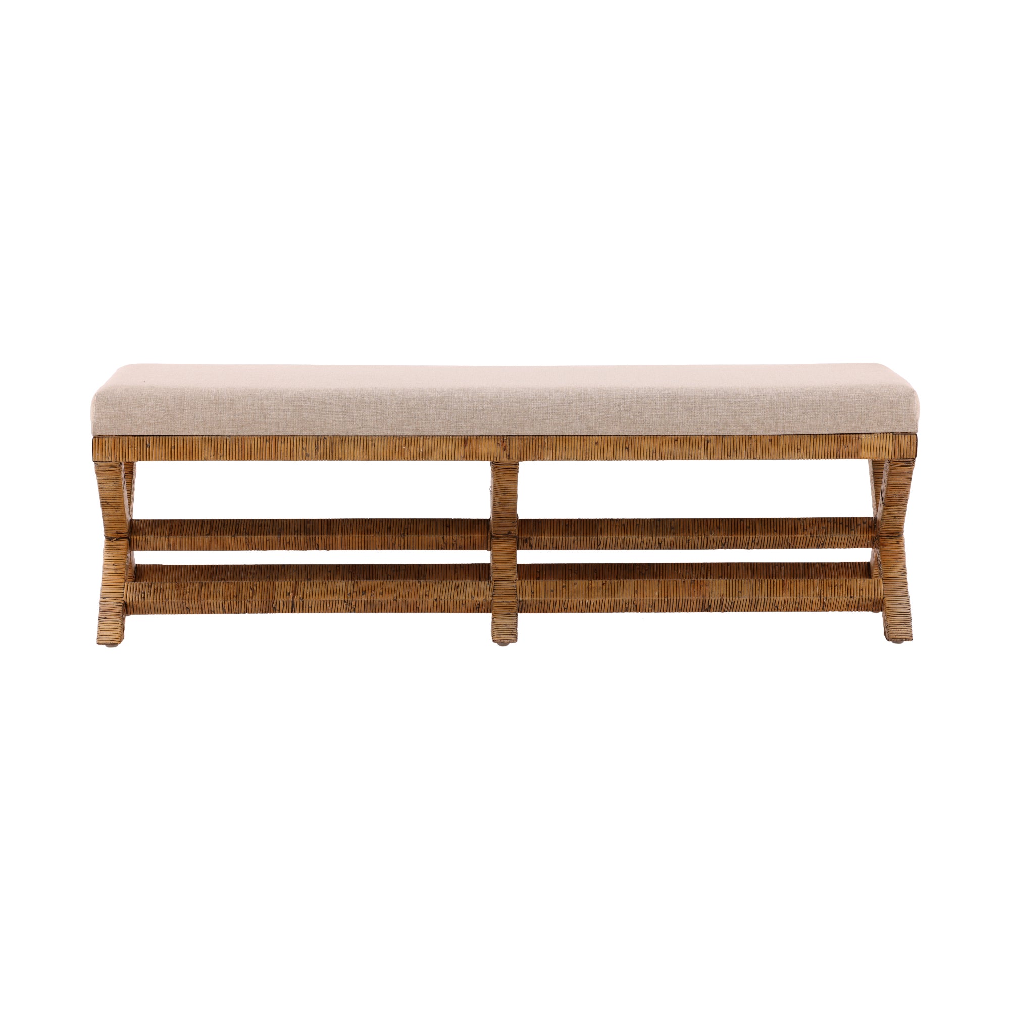 Talvera Woven Rattan Bench - Wisteria