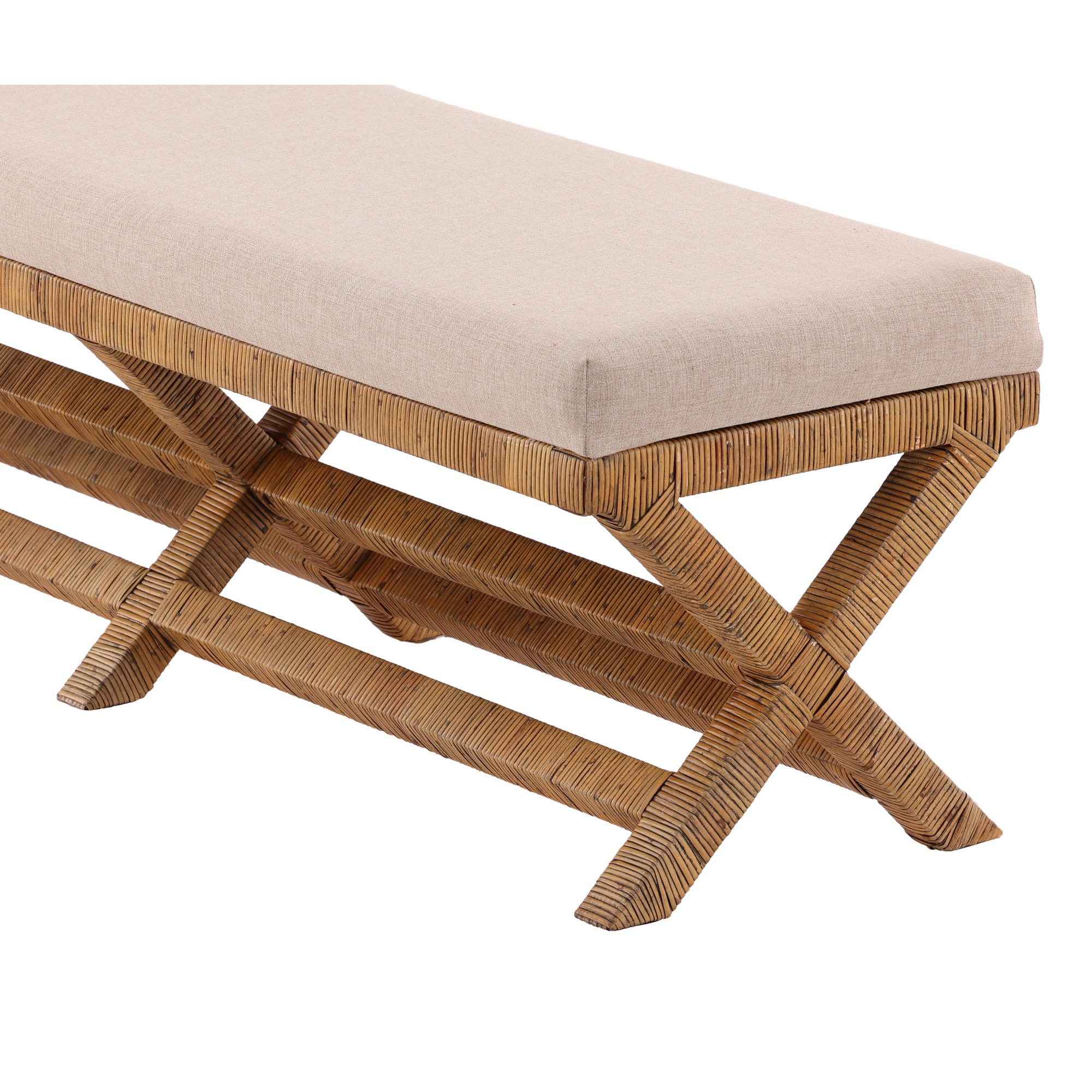 Talvera Woven Rattan Bench - Wisteria