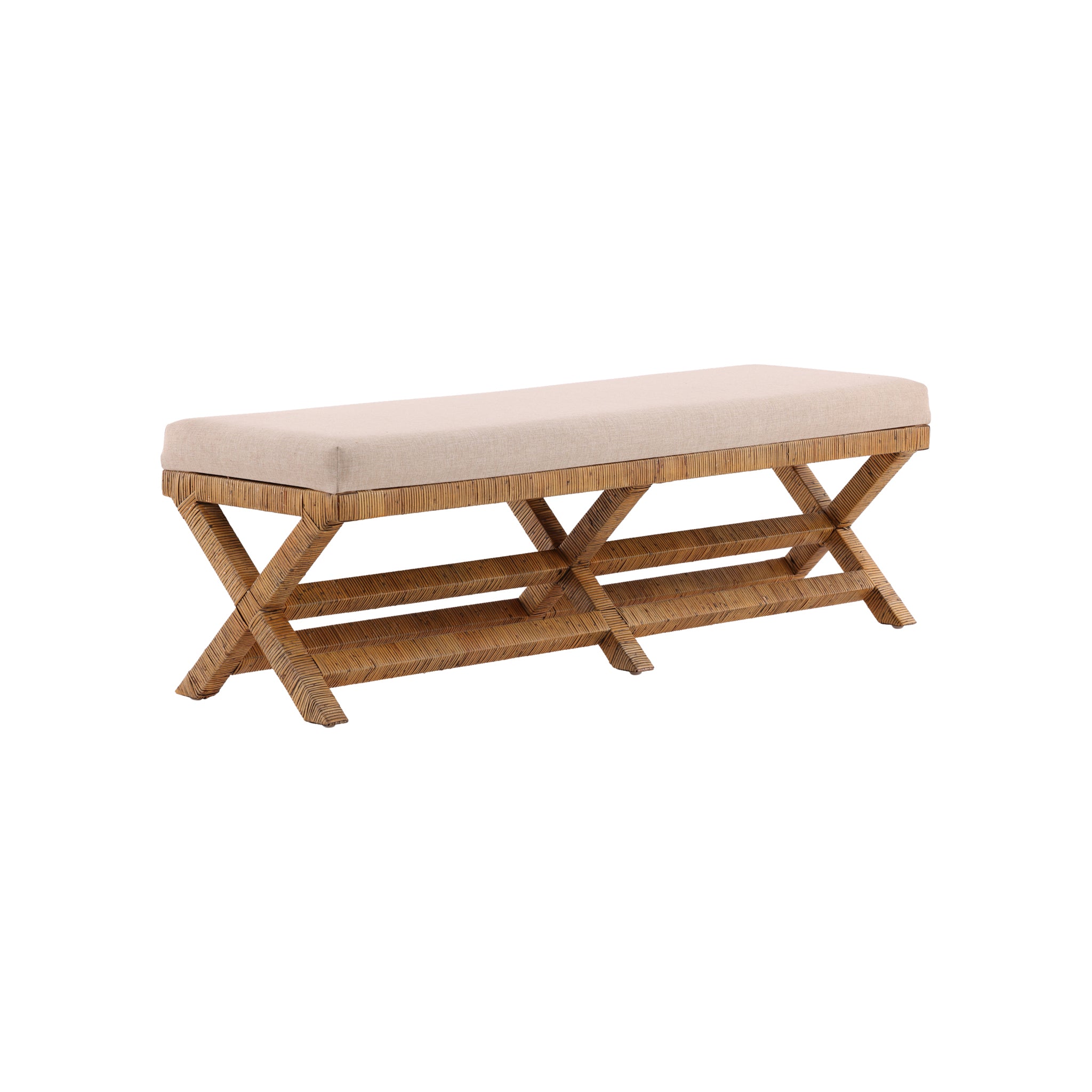 Talvera Woven Rattan Bench - Wisteria