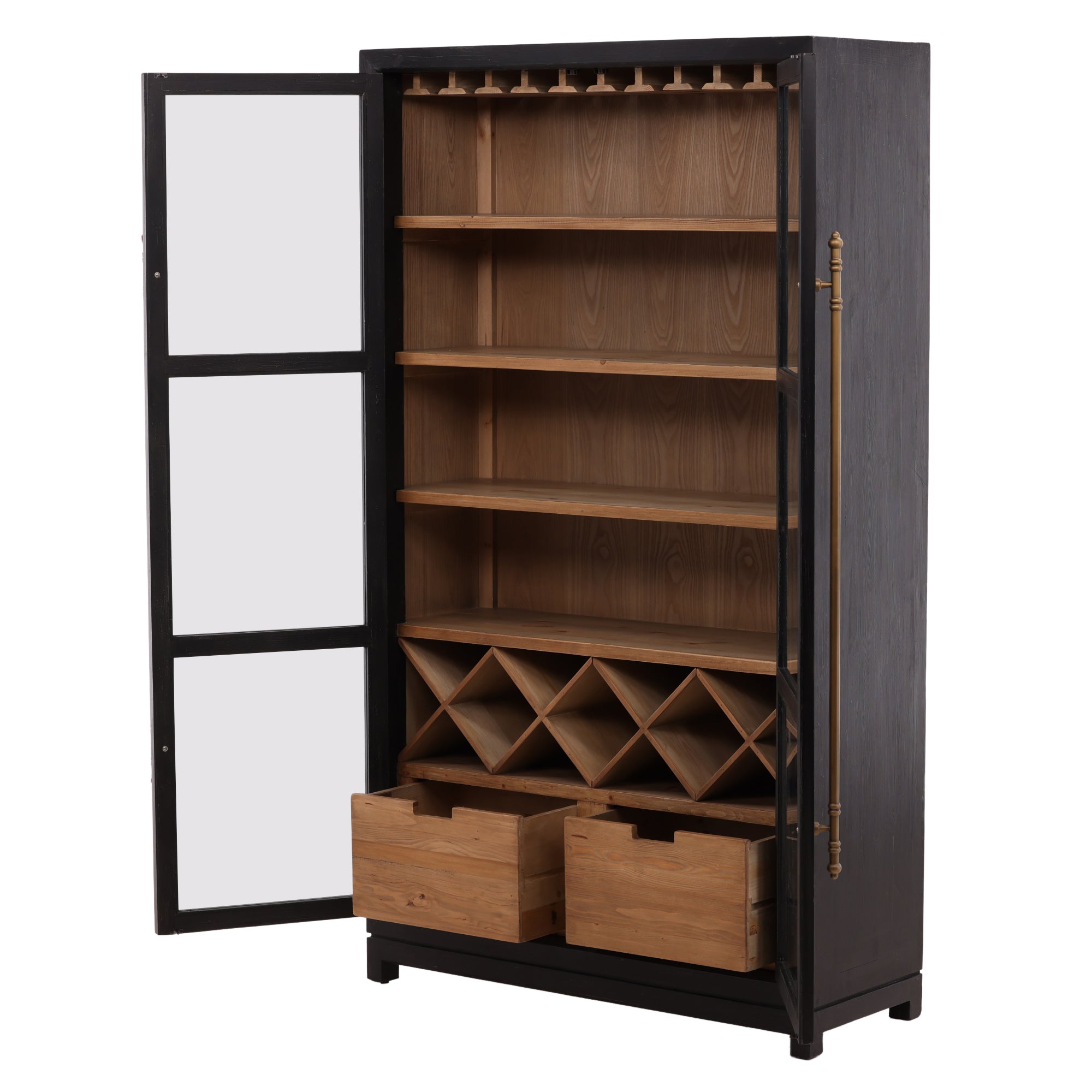 Cortelle Wood Glass Cabinet - Wisteria