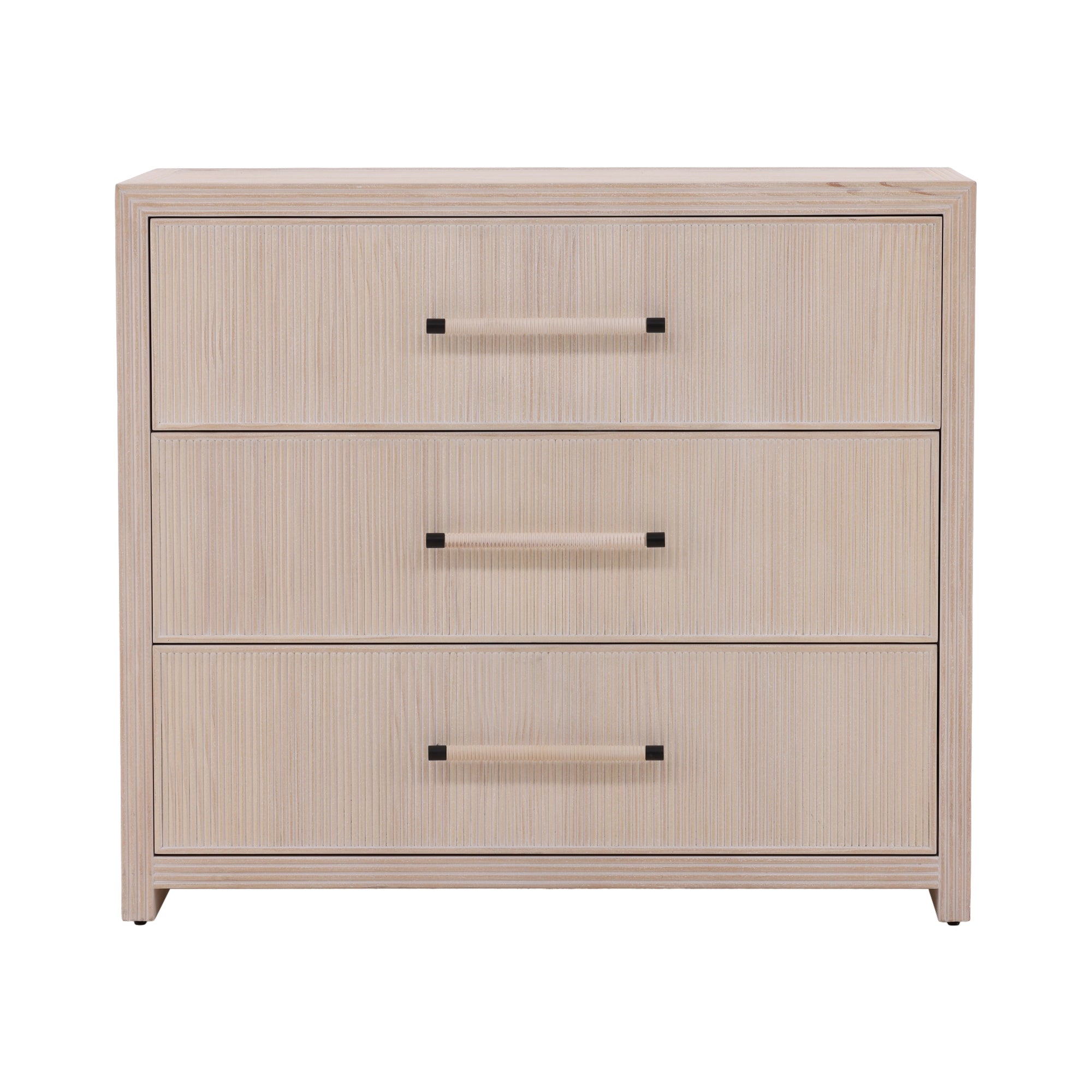 Thalric Ribbed Wood Dresser Modern Storage Cabinet