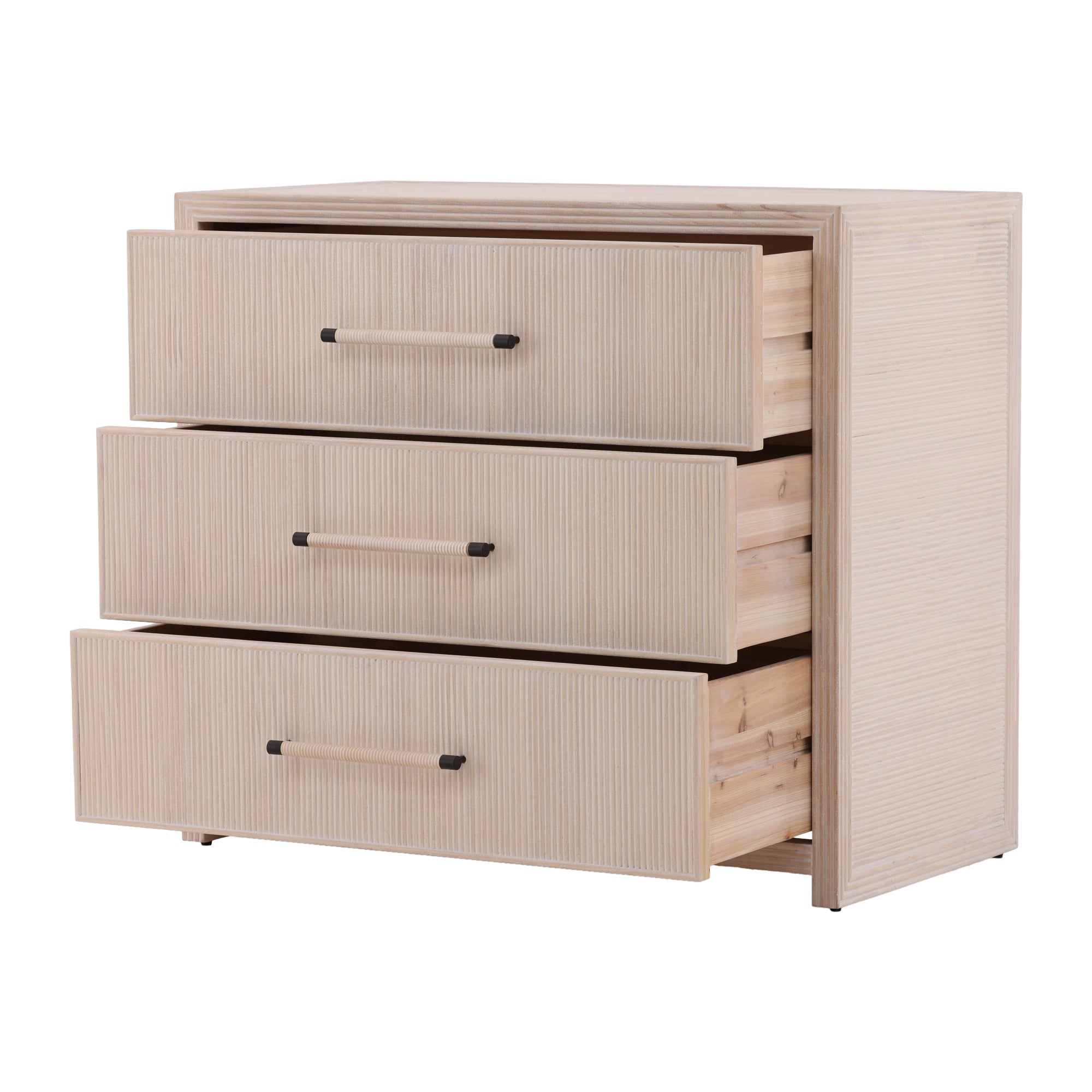 ribbed dresser White Finished in Wood Drawer front dimensions Kaari Fluted Oak Dresser