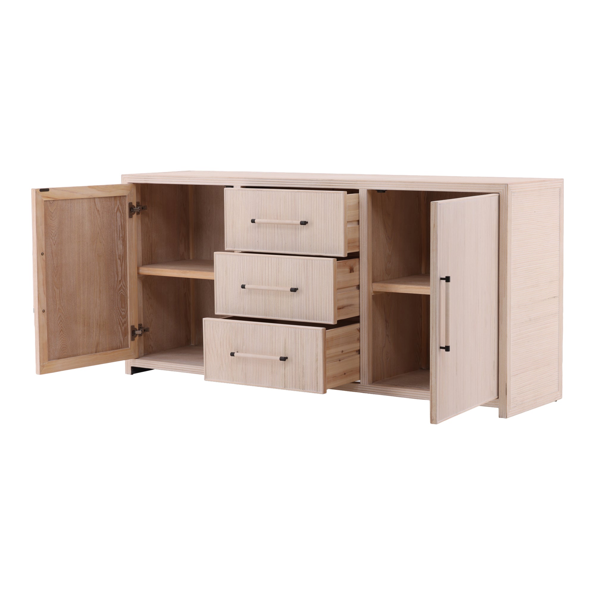 Calmere Ribbed Wood Sideboard - Wisteria