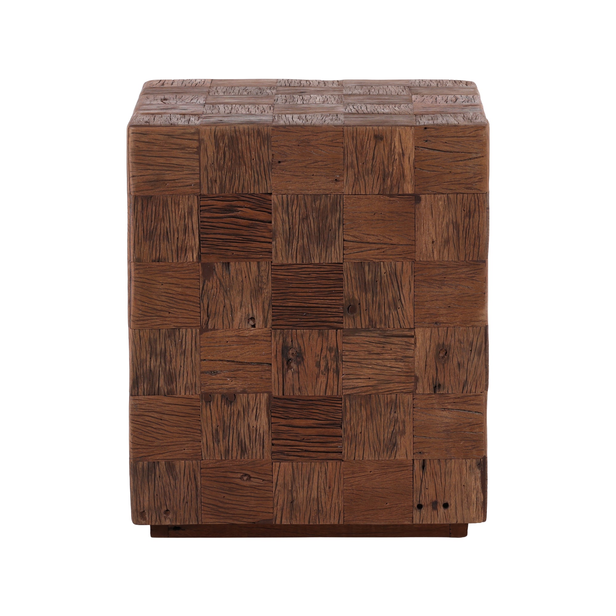 Bhavnagar Reclaimed Wood Cube Table - Wisteria