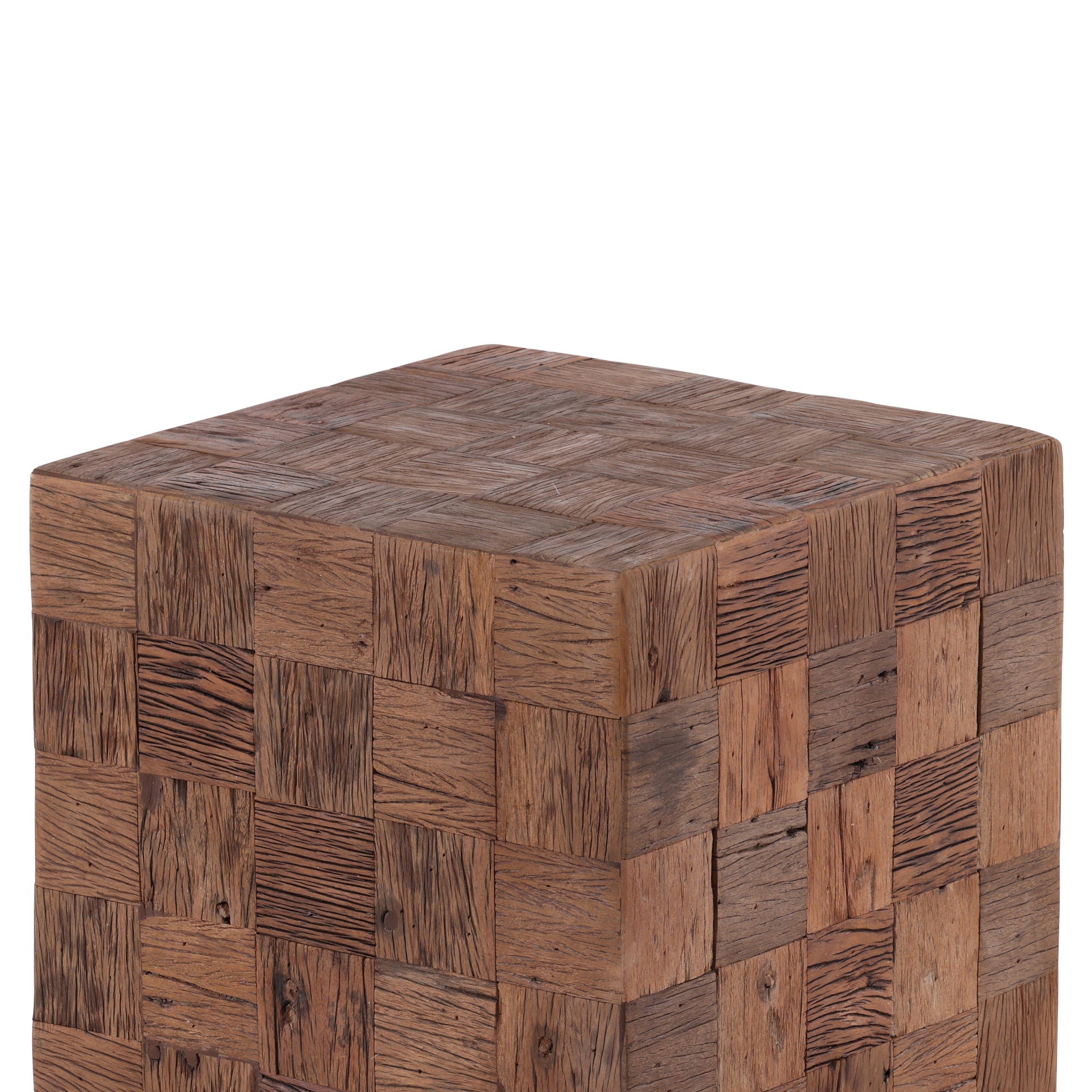 Bhavnagar Reclaimed Wood Cube Table - Wisteria